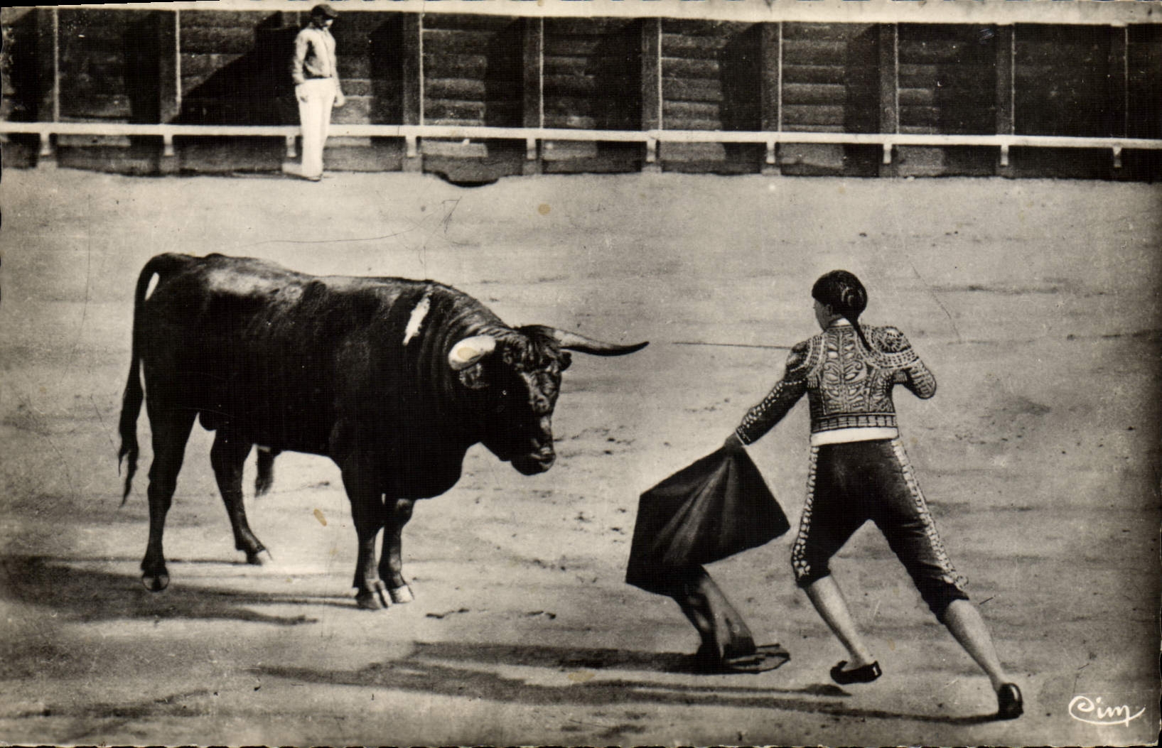 Postal Corrida Toro la estocada