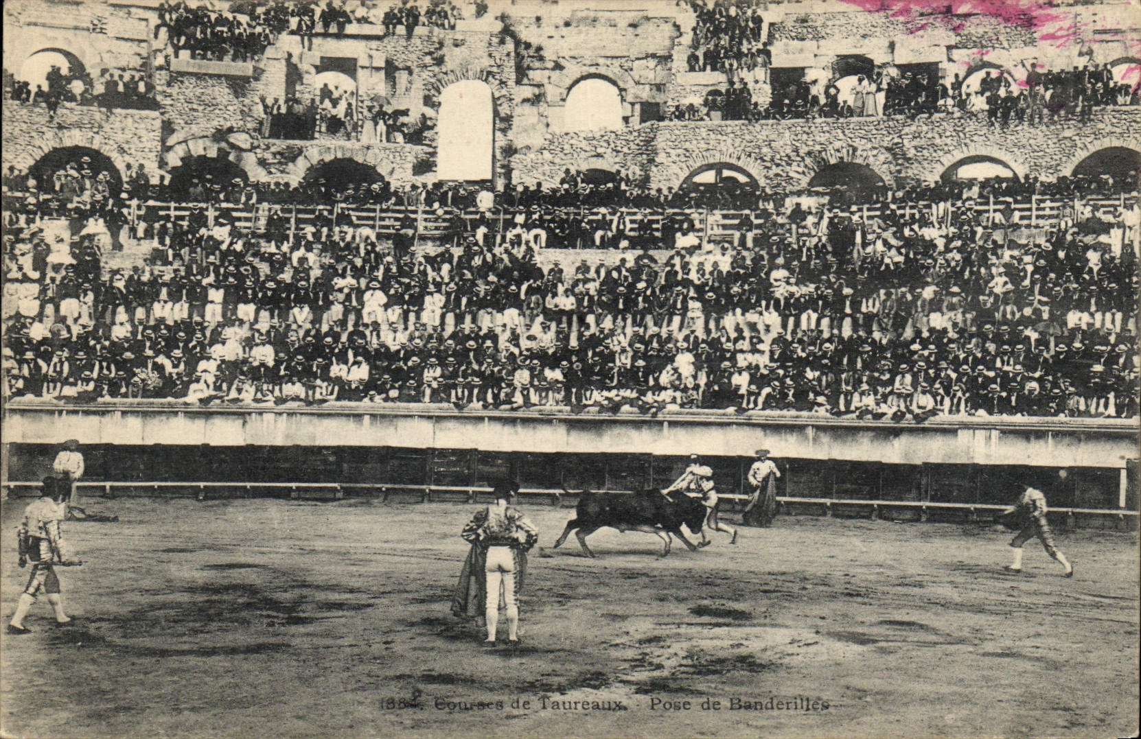 Postal Corrida Toro Corrida de toros Instalación de banderilla