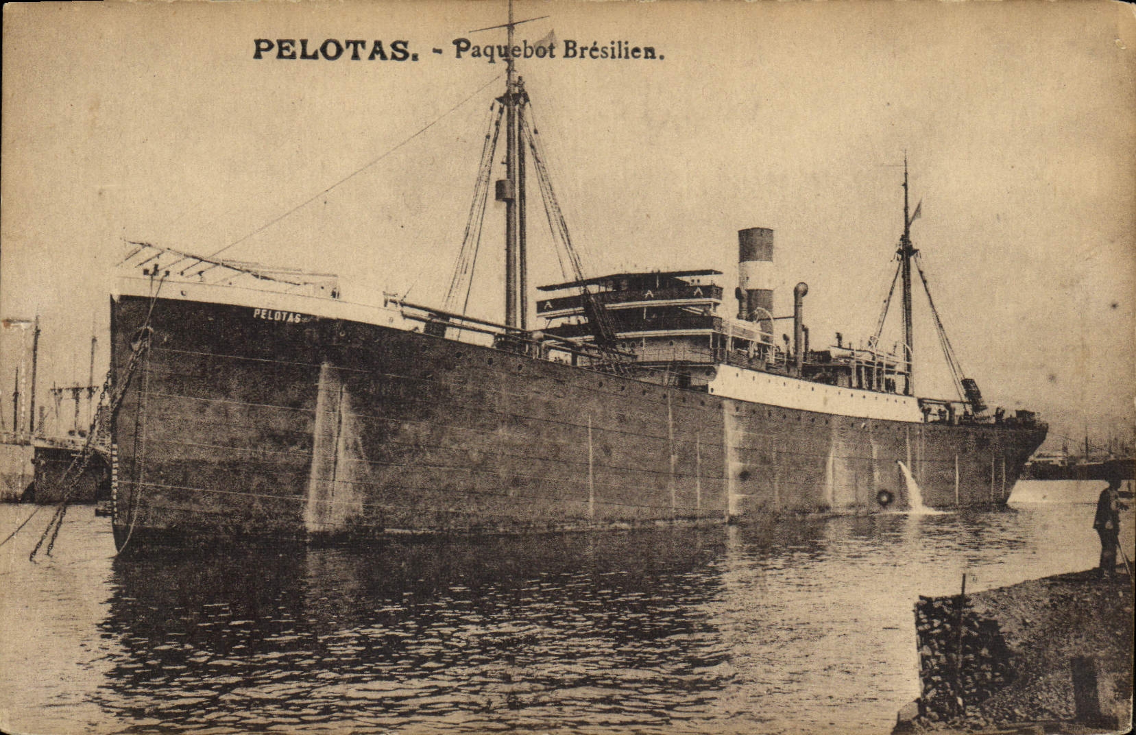 Vintage Postcard Bateau Brazilian Steamer Wound into a ball Brazil Brazil