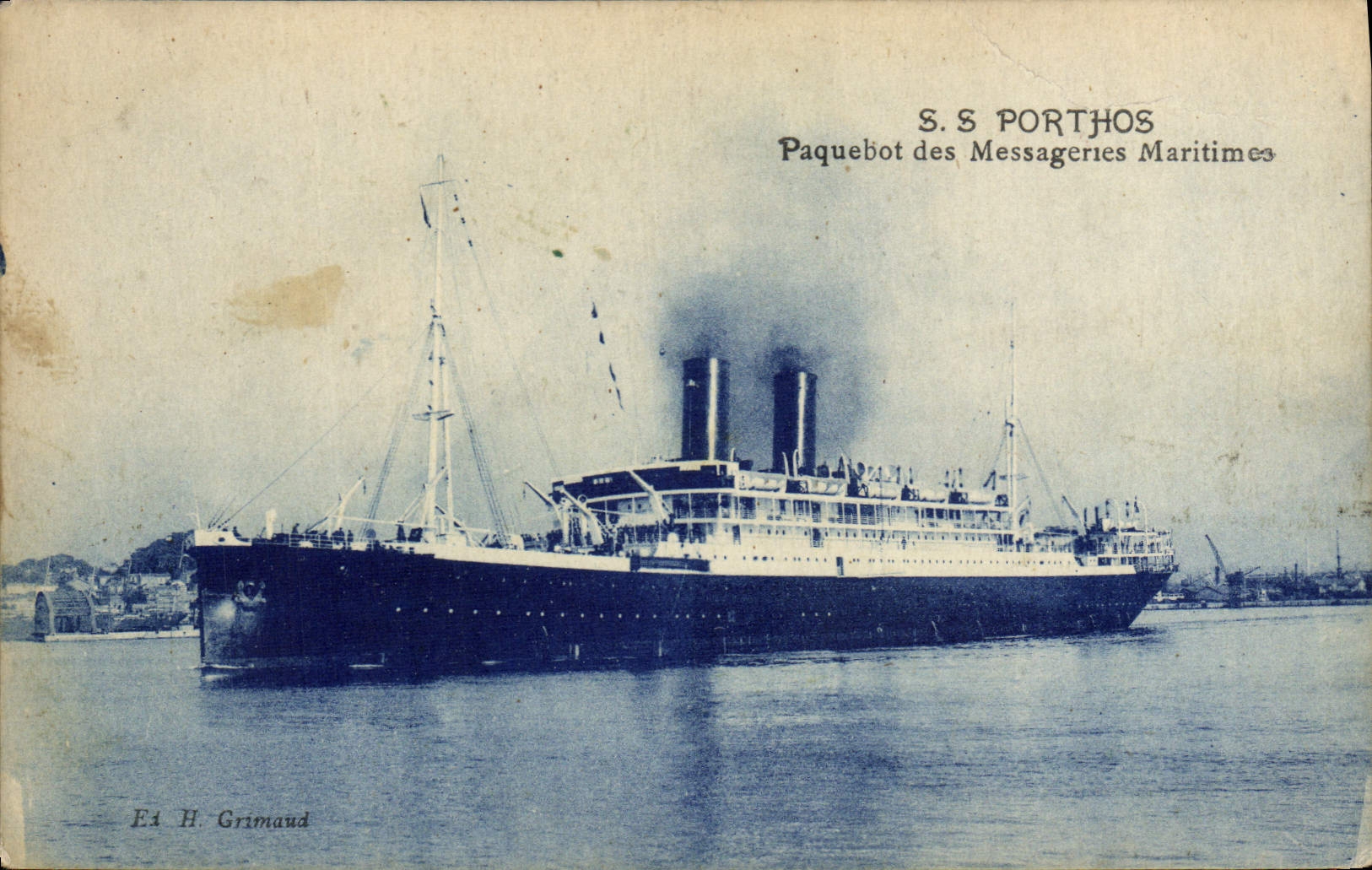 CPA Bateau Paquebot des Messsageries Maritimes SS Porthos