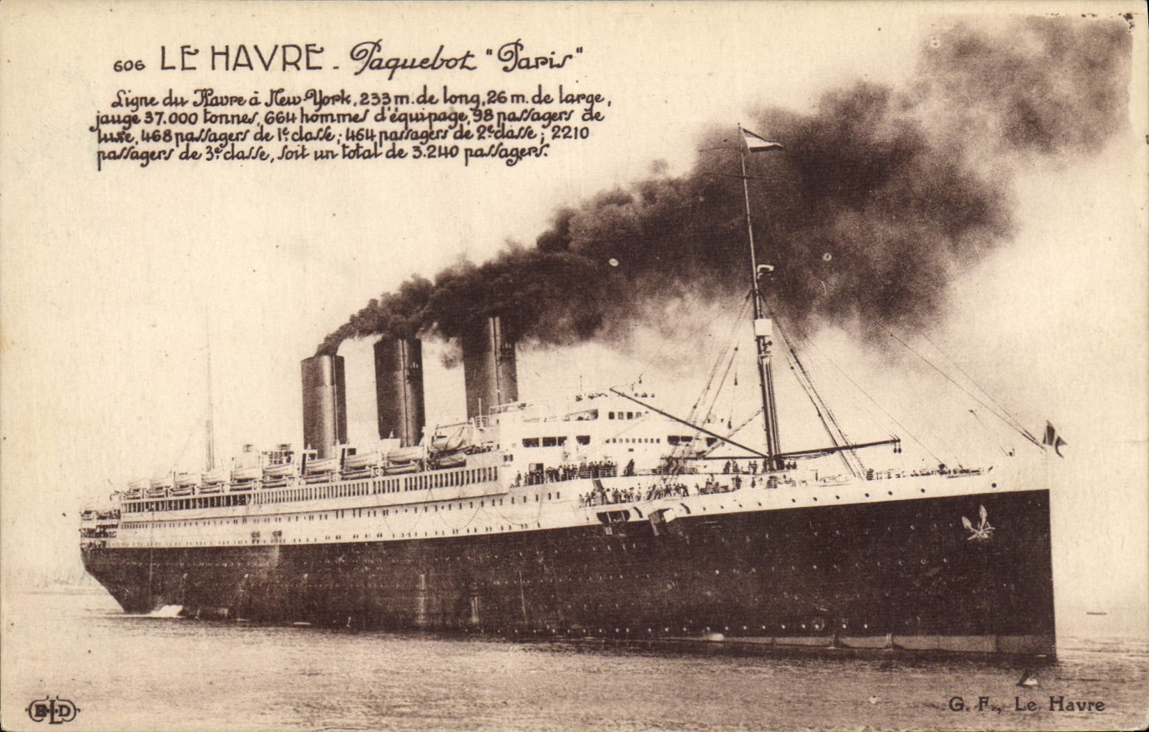 CPA Bateau Paquebot Paris Le Havre 