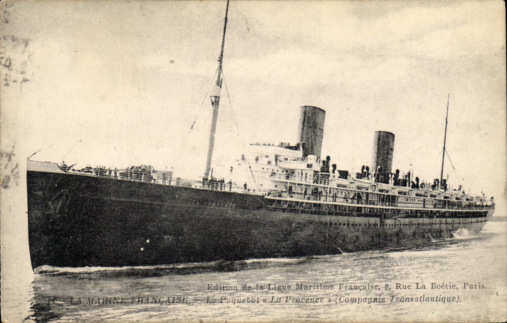 Vintage Postcard Boat Steamer Transatlantic La Provence Company