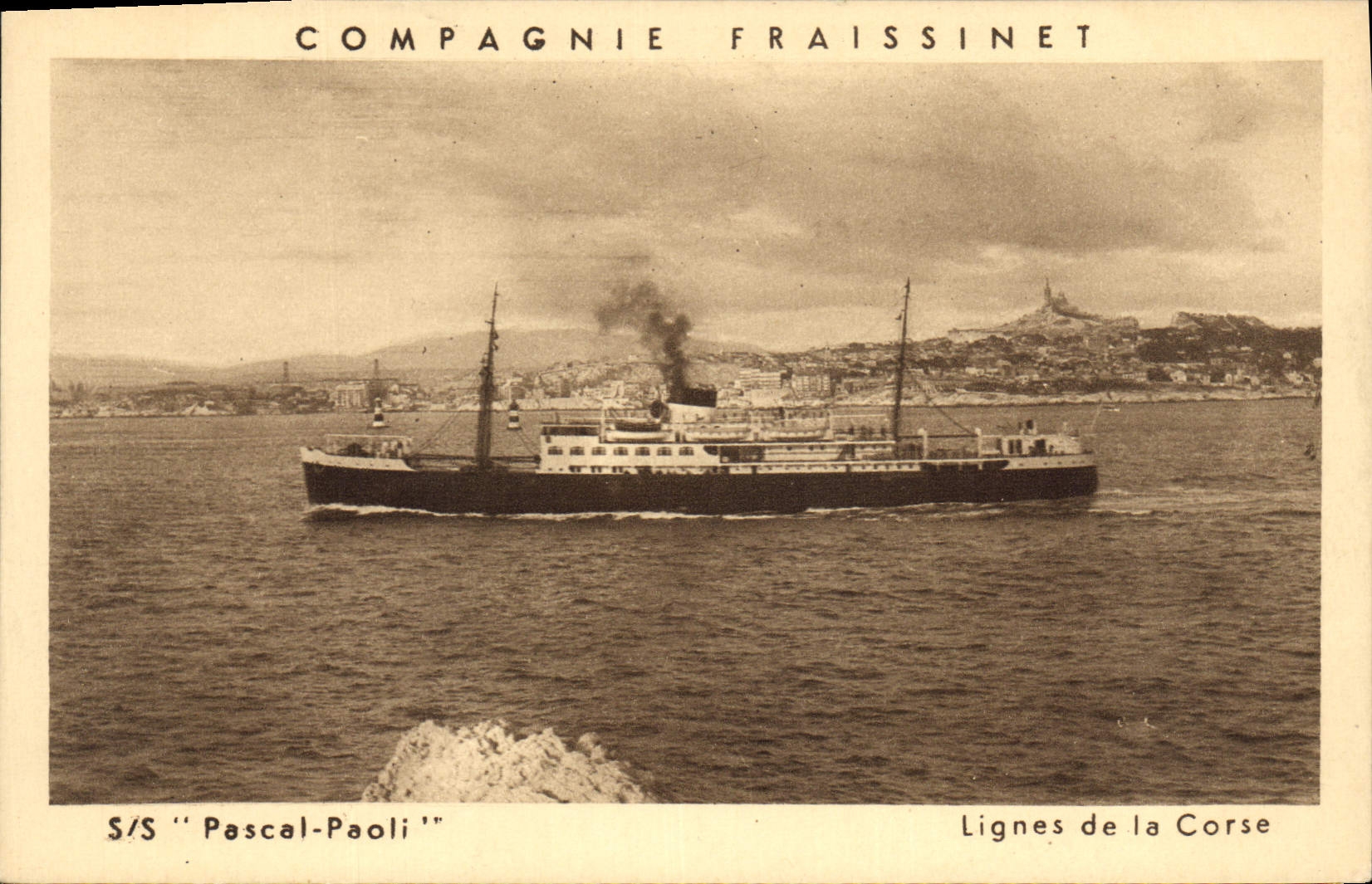 CPA Bateau Paquebot SS Pascal Paoli Compagnie Fraissinet Lignes de la Corse