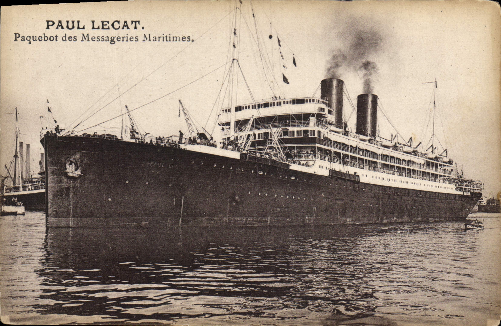 Vintage Postcard Boat Steamer of the Shipping company Paul Lecat