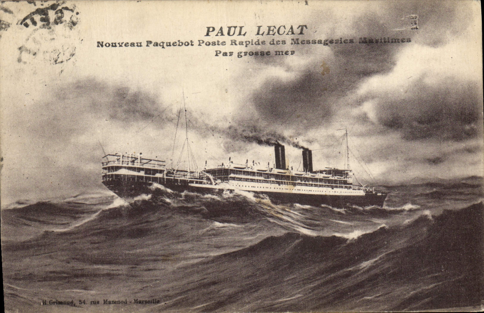 CPA Bateau Paquebot Paul Lecat Messageries Maritimes