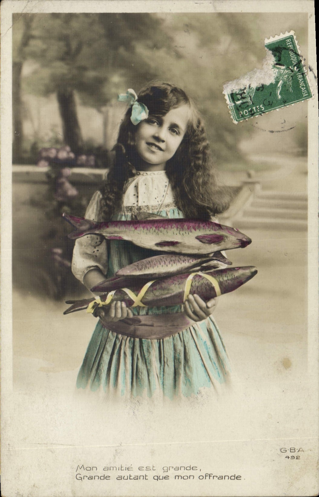 CPA Fantaisie Enfant Poissons 