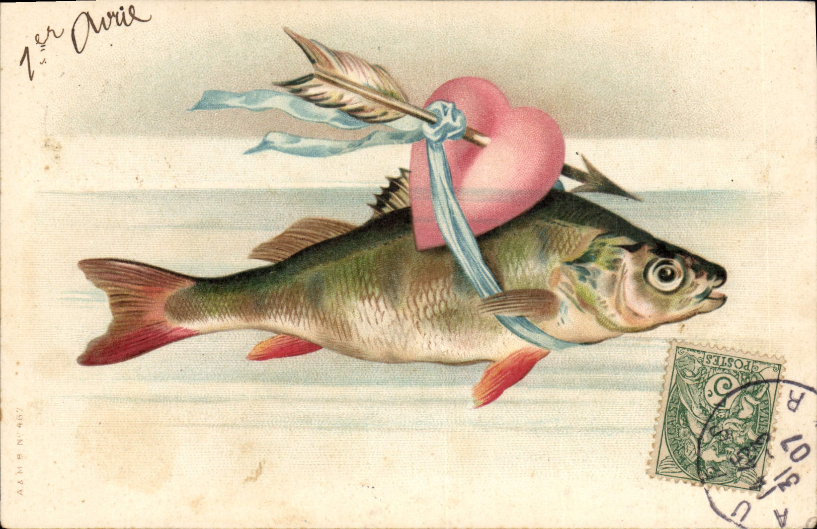 CPA Fantaisie Poisson 1er Avril 