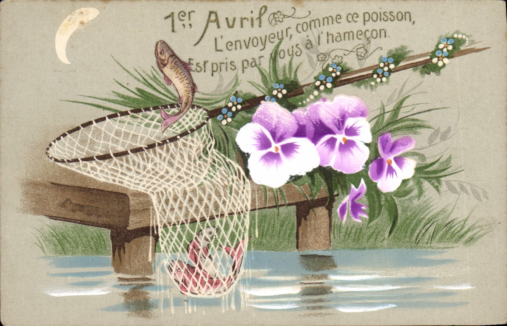 CPA Fantaisie Poisson 1er Avril 