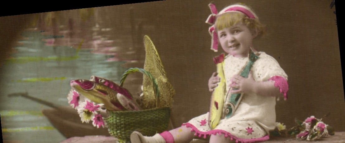 CPA Fantaisie Enfant Poissons 