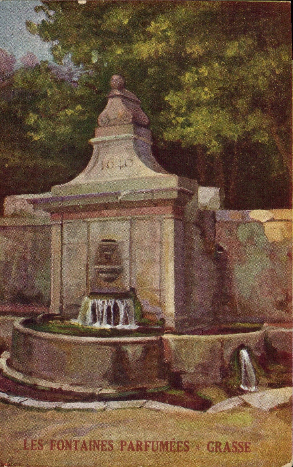 Vintage Postcard the fountains parfumees Fatty Fatty