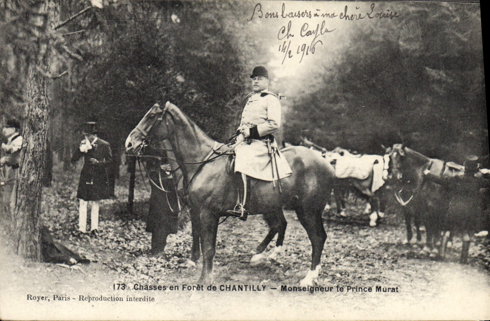 CPA Chasse en foret de Chantilly Monseigneur le Prince Murat Chasse a courre TOP 