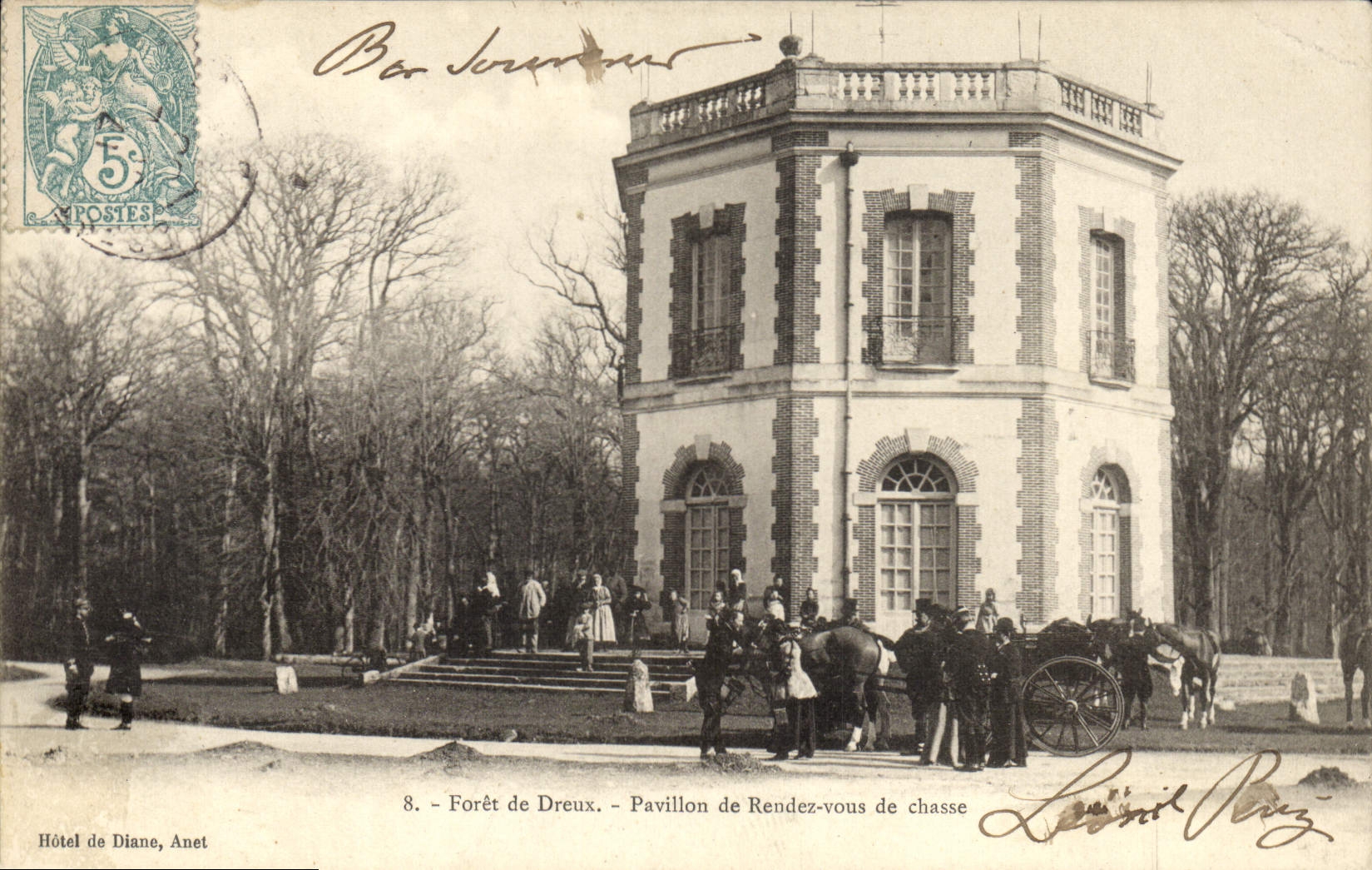 CPA Chasse Foret de Dreux Pavillon de rendez vous de chasse Chasse a courre