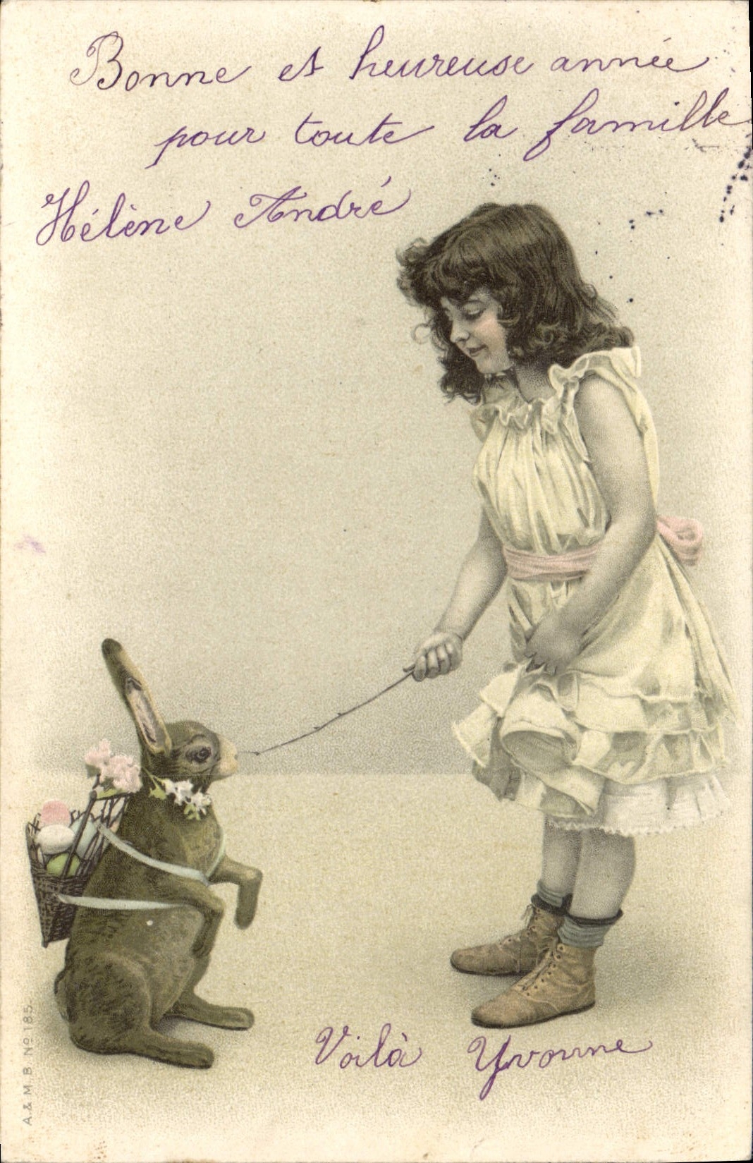 CPA Fantaisie Enfant Lapin 