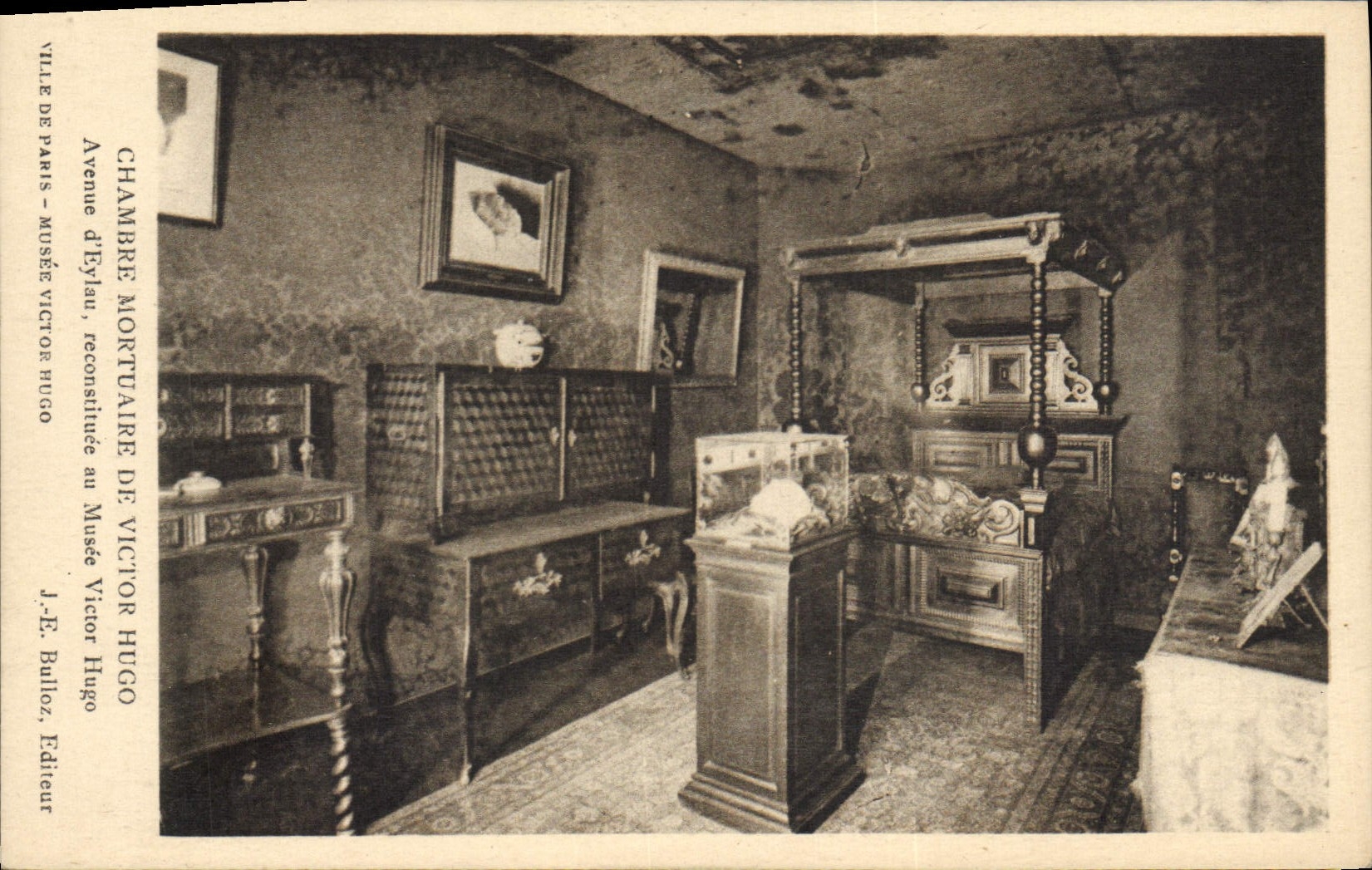 Vintage Postcard Victor Hugo Death chamber Which occurred D' Eylau