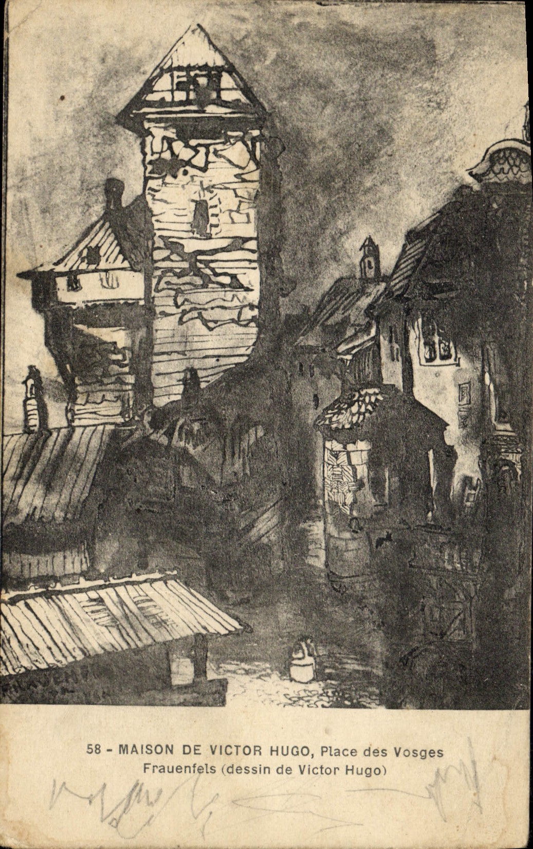 Vintage Postcard Victor Hugo Maison Places from the Vosges