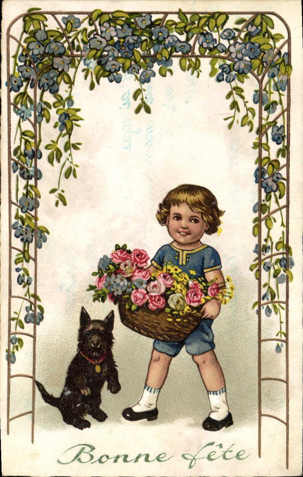 CPA Chiens Chien Enfant 