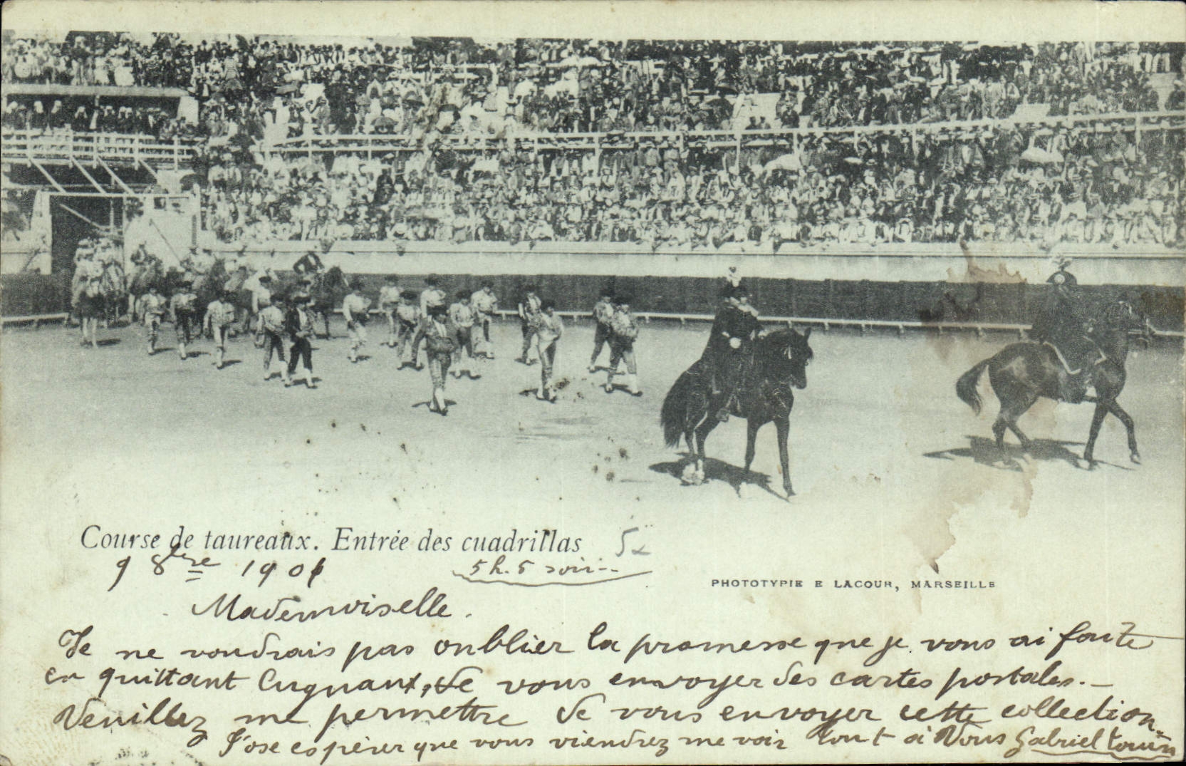 CPA Corrida Course de taureaux Entree des cuadrillas 