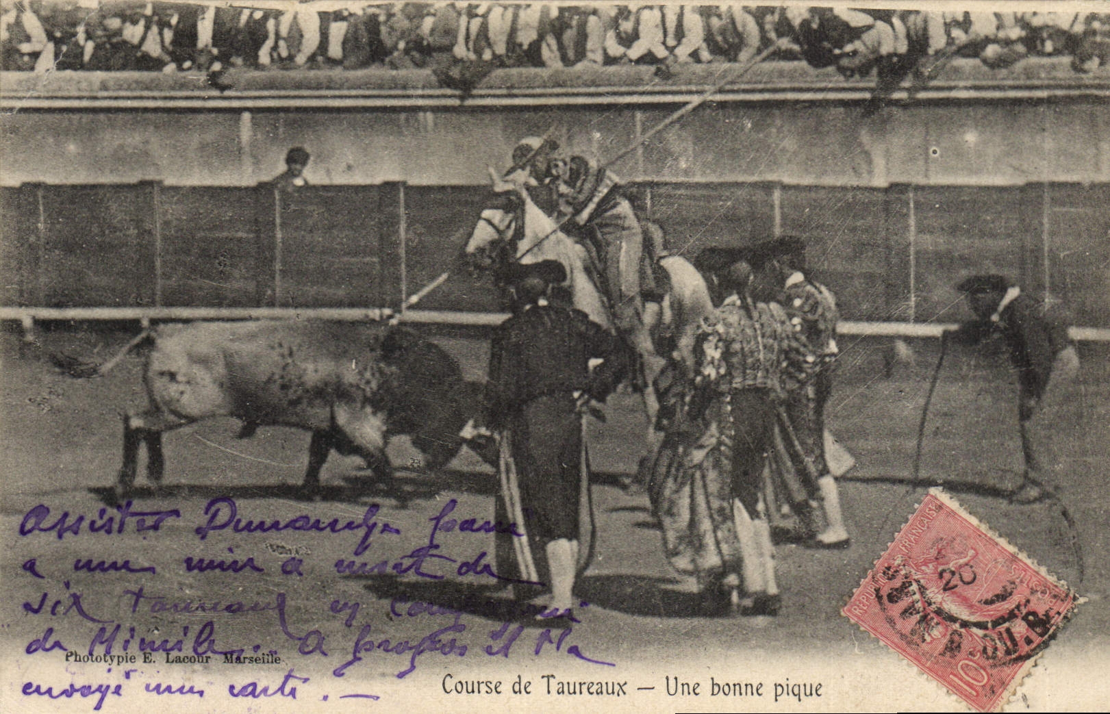 CPA Corrida Course de taureaux Une bonne pique 