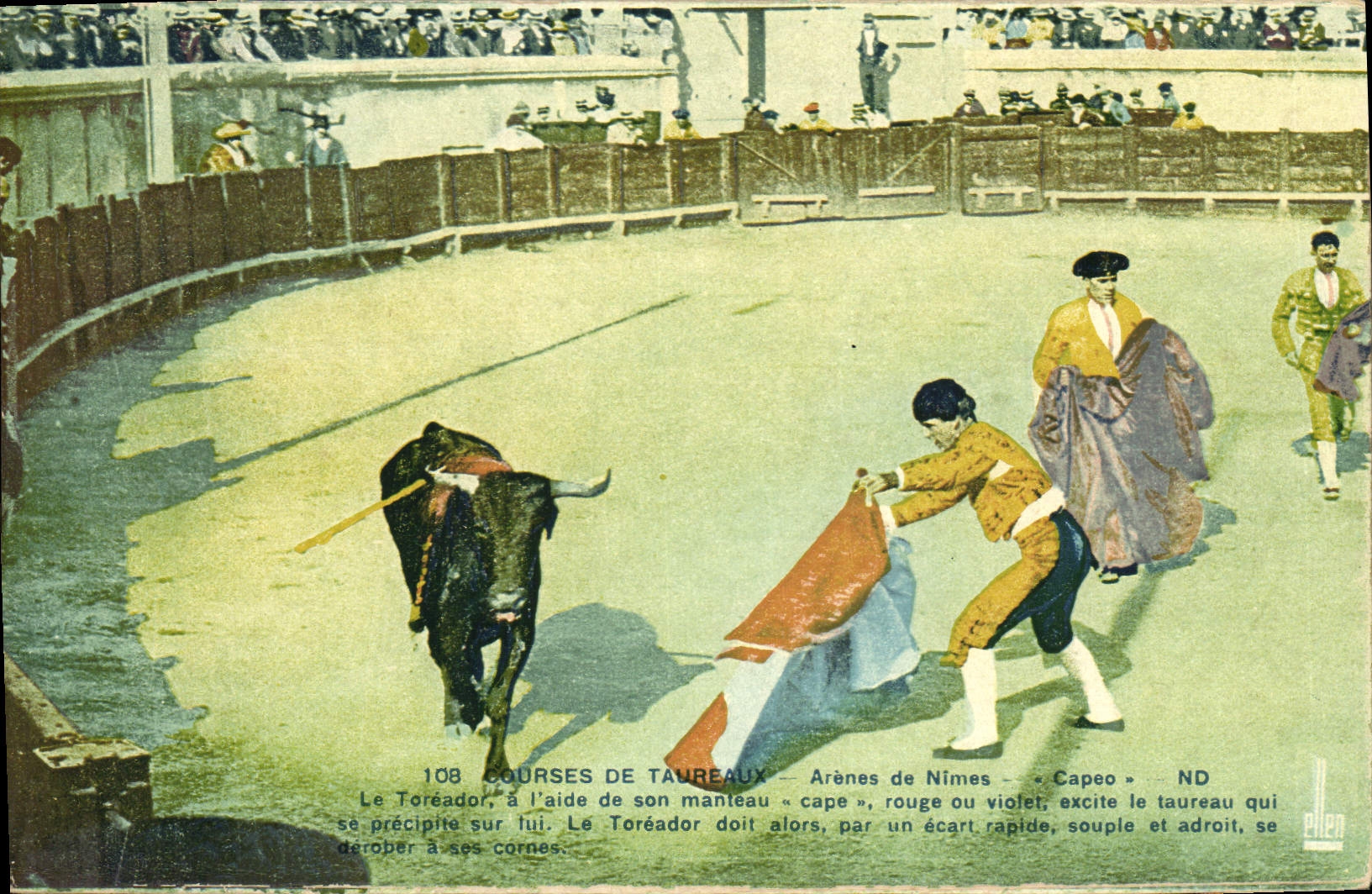 CPA Corrida Course de taureaux Arenes de Nimes Capeo 