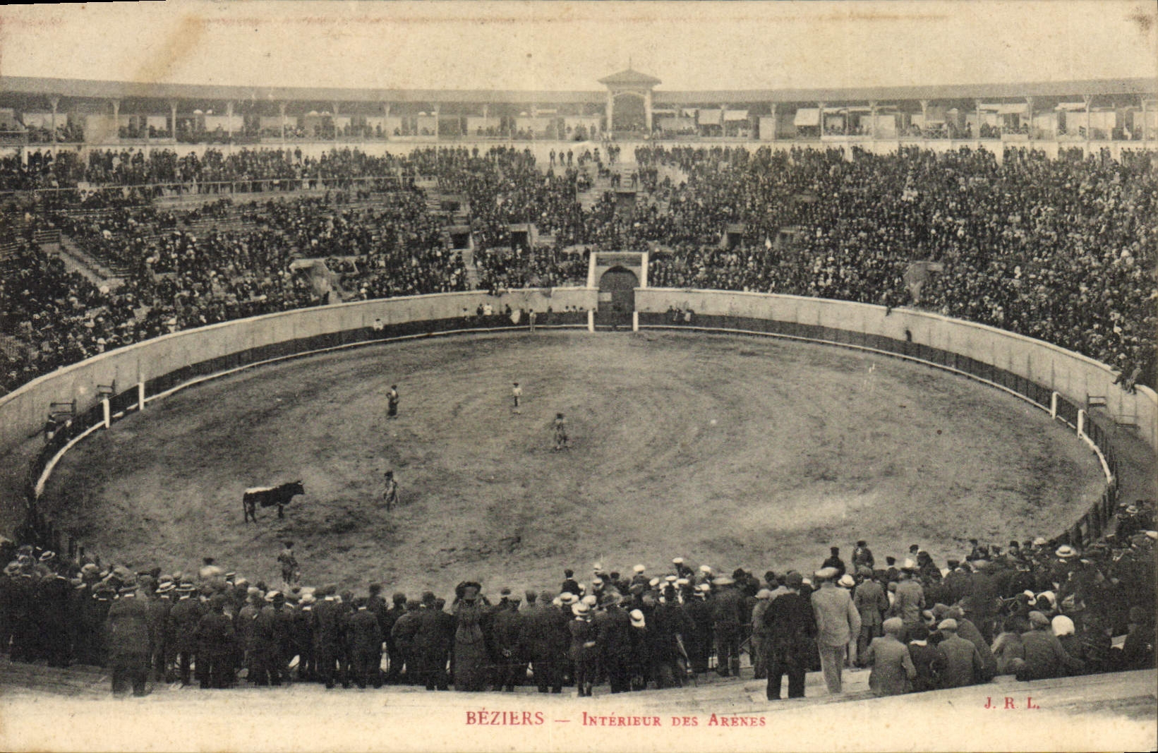 Vintage Postcard Bullfight Bullfight Interior Beziers of the arenas