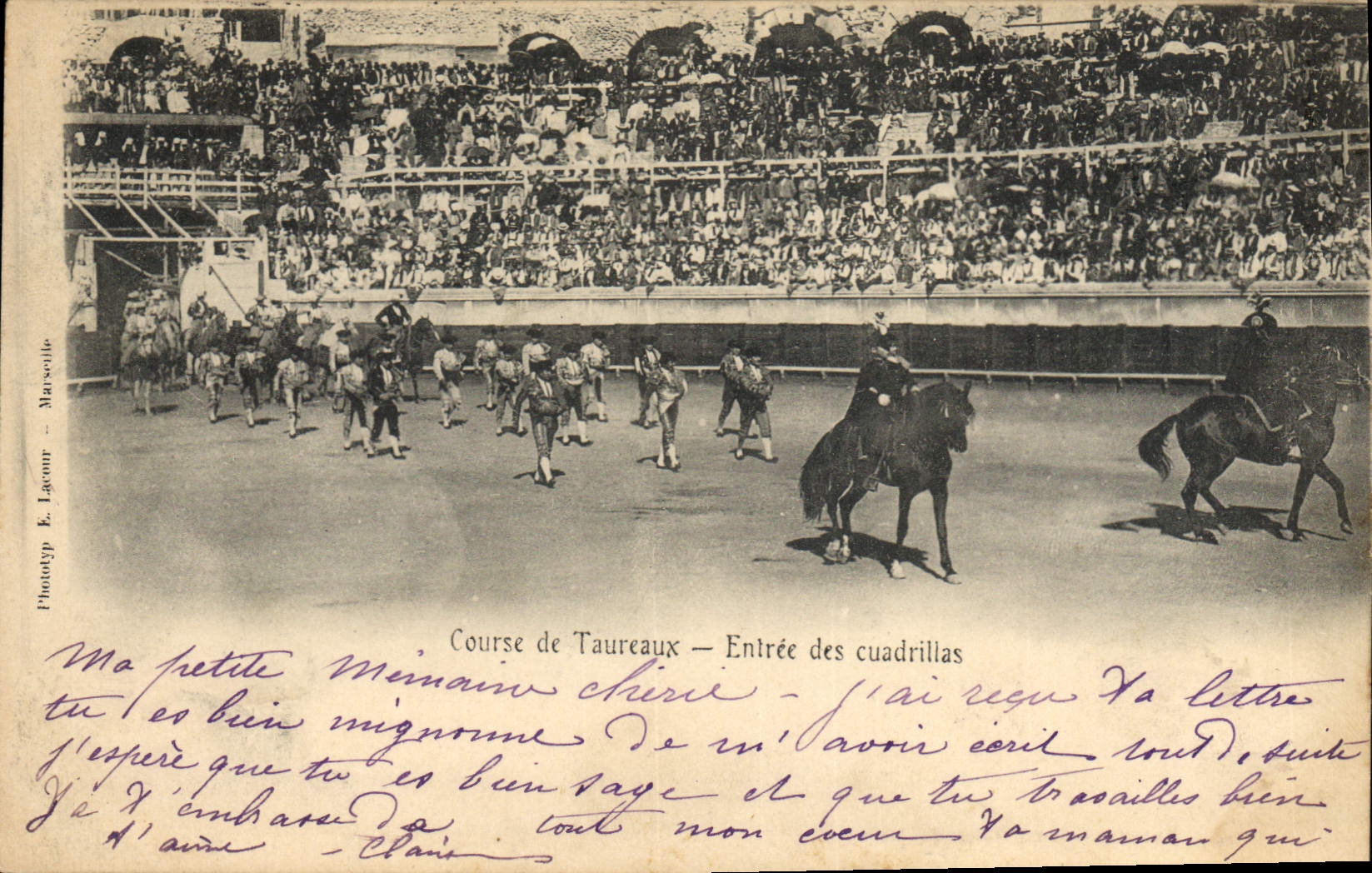 CPA Corrida Course de taureaux Entree des cuadrillas 