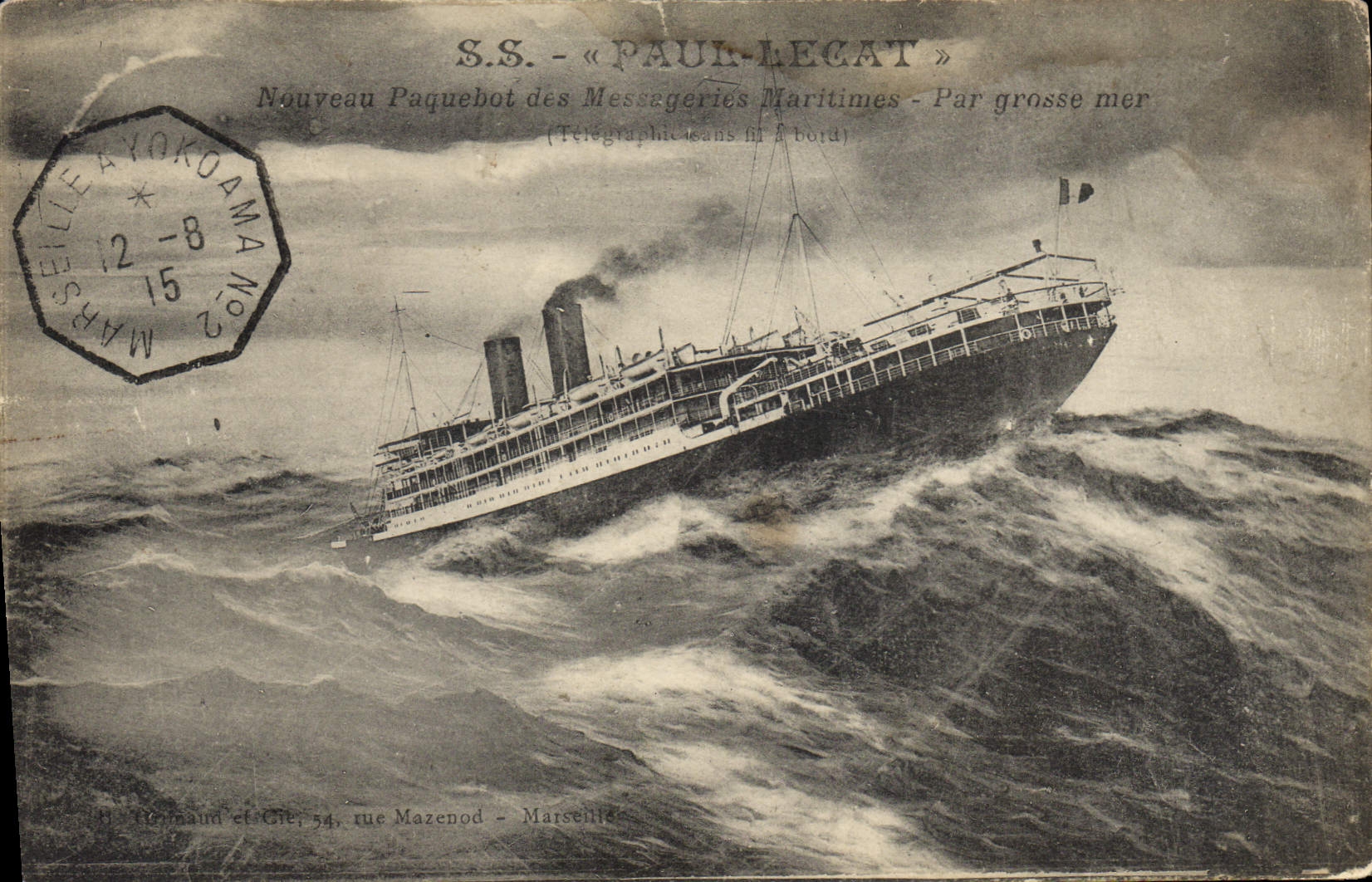 CPA Bateau Paquebot SS Paul Lecat Messageries Maritimes 