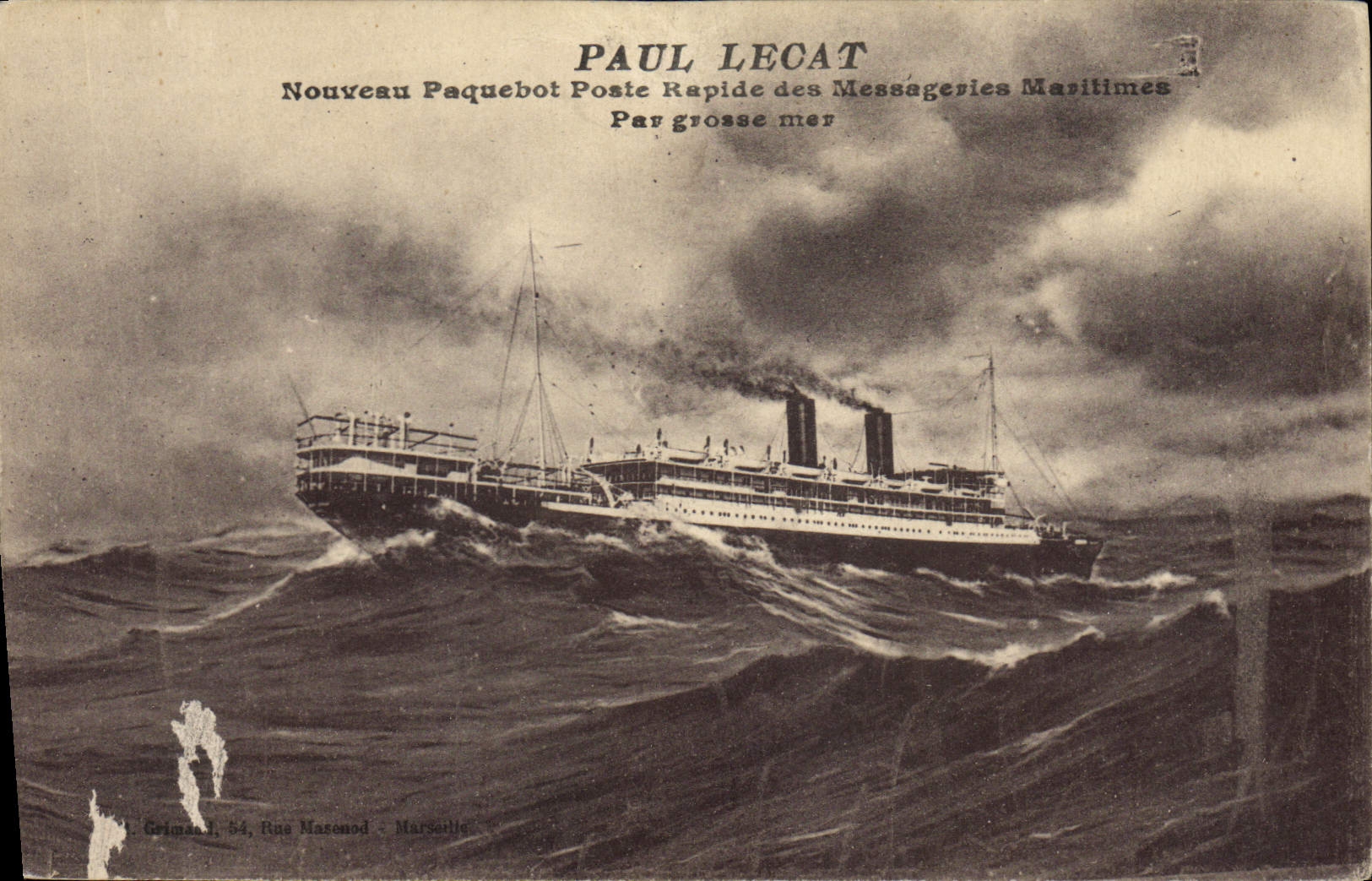 CPA Bateau Paquebot Paul Lecat Messageries Maritimes 