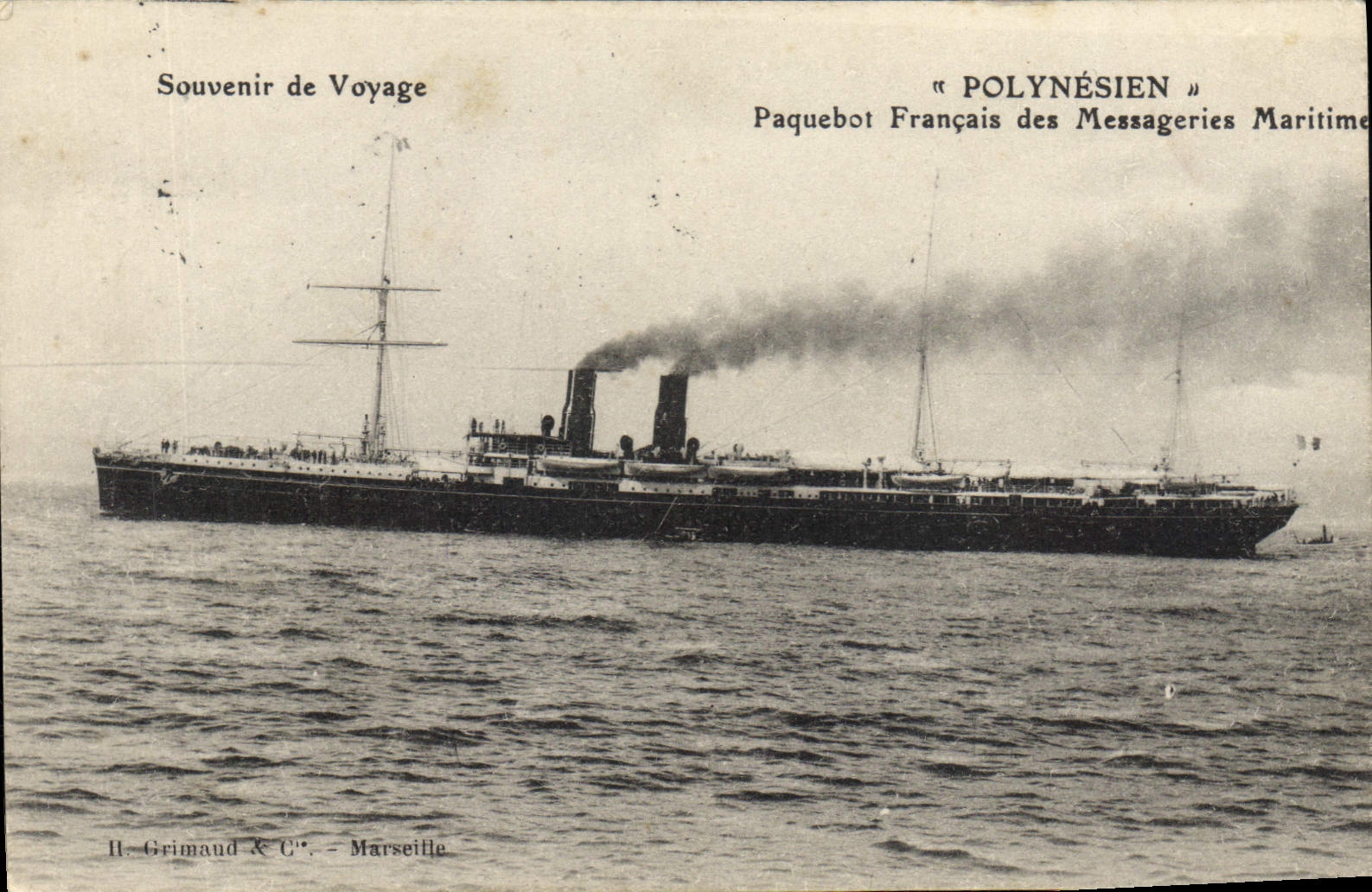 CPA Bateau Paquebot des Messageries Maritimes Polynesien