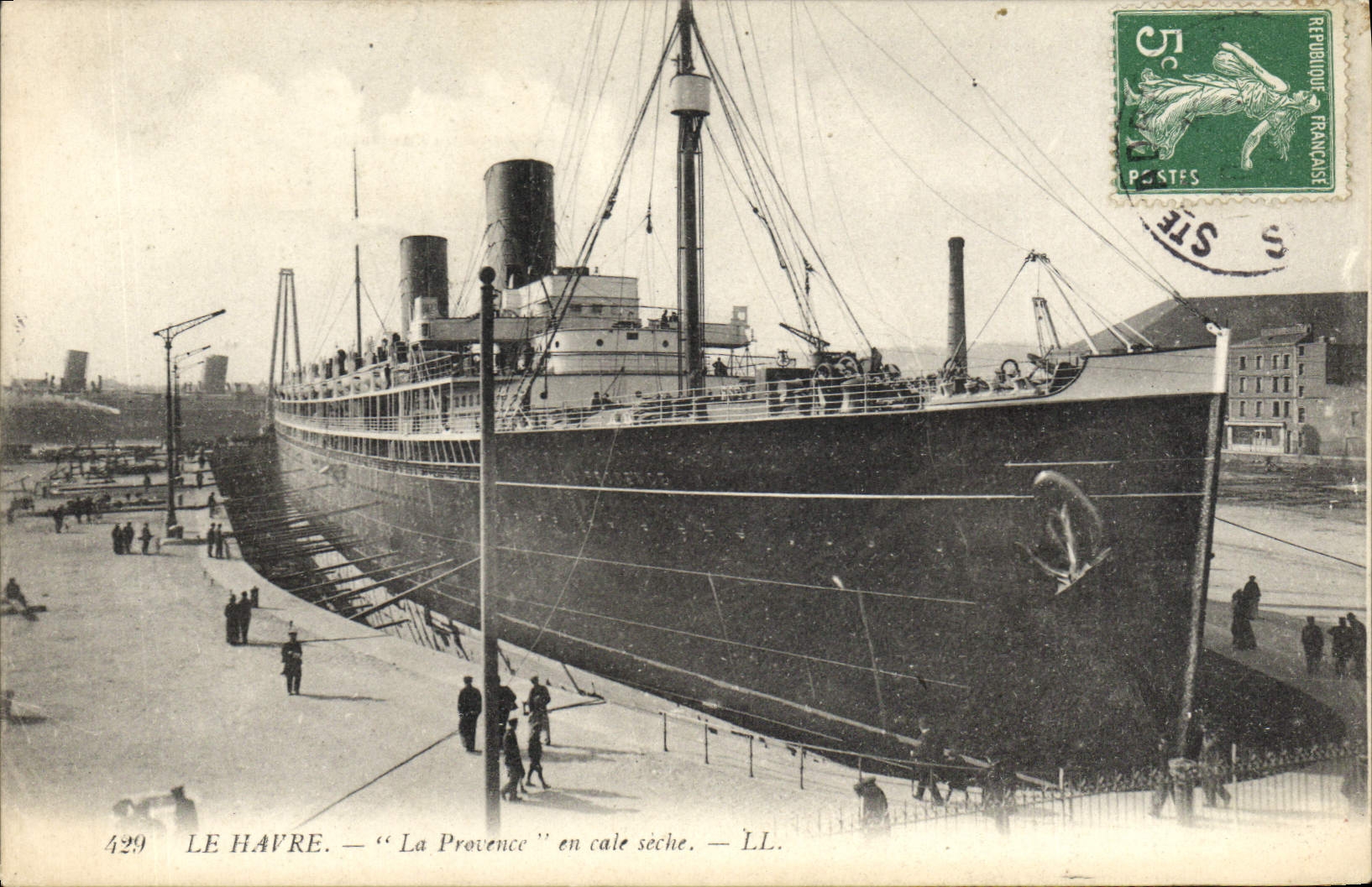 Vintage Postcard Bateau La Provence Steamer fixes cig of it Le Havre