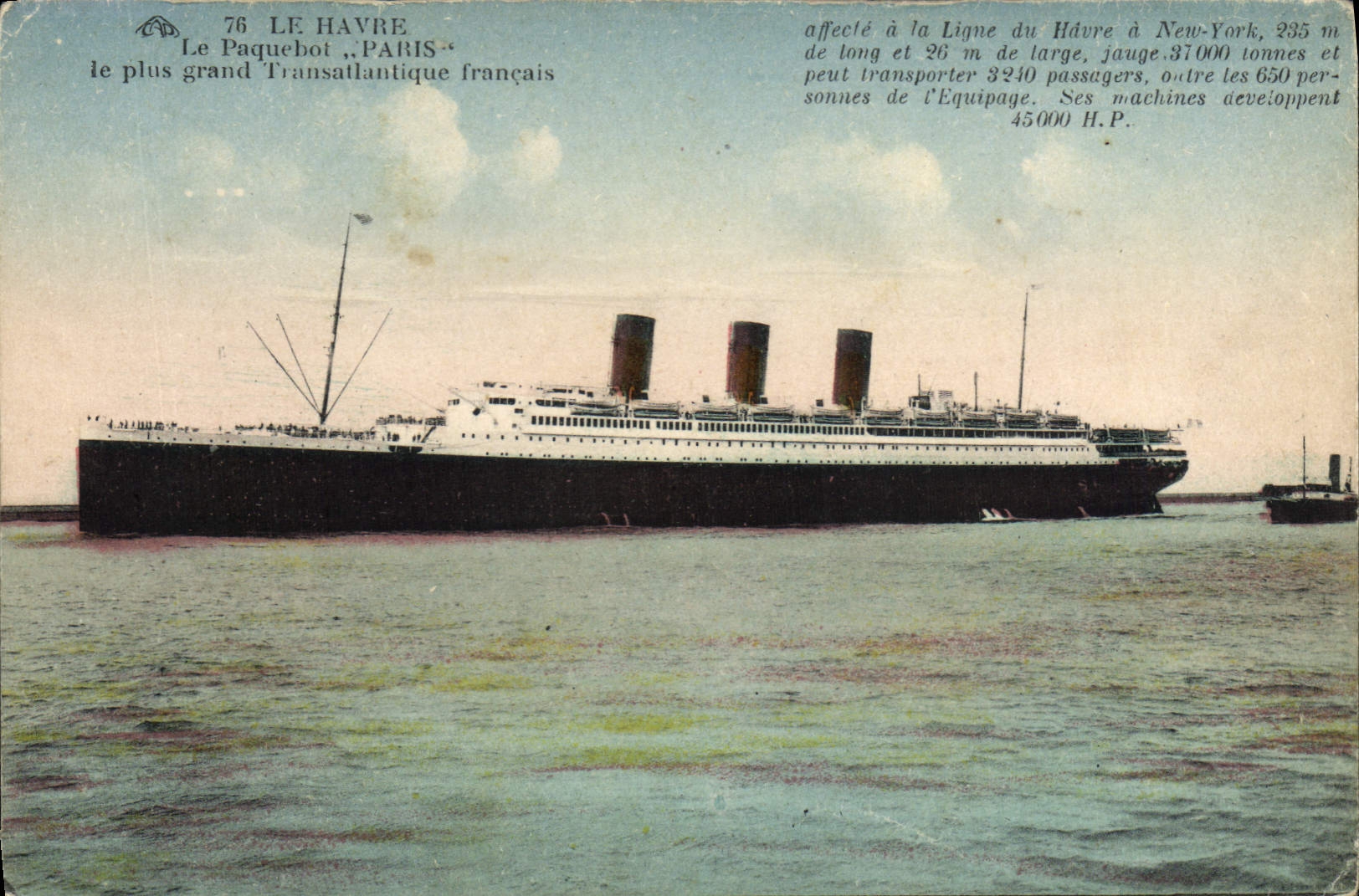 CPA Bateau Paquebot Le Havre Paris