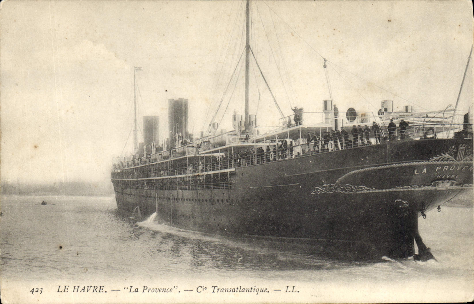 Vintage Postcard Boat Steamer Le Havre Transatlantic La Provence Co