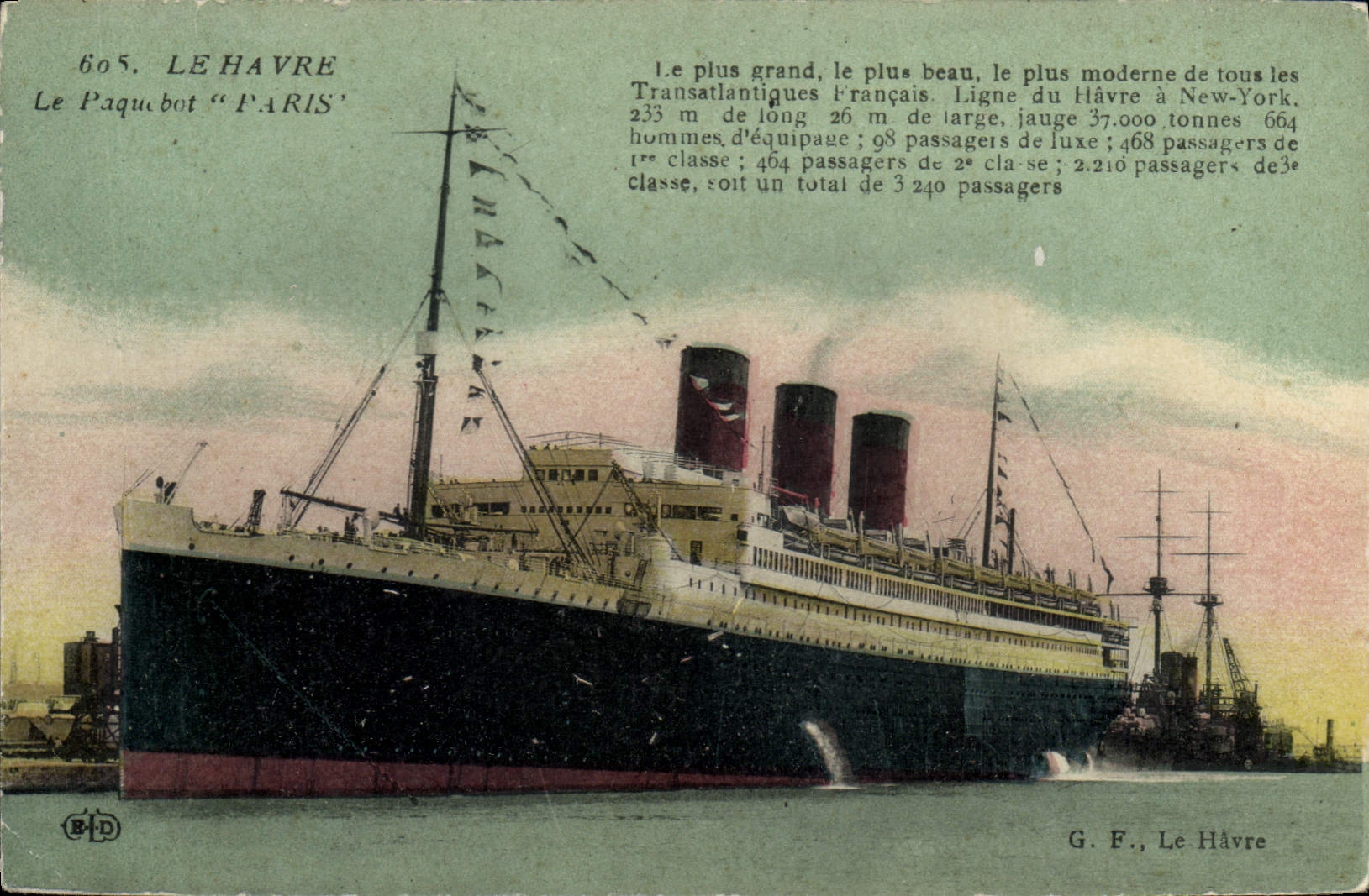 CPA Bateau Paquebot Paris Le Havre 