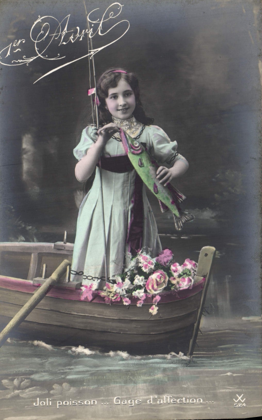 CPA Fantaisie Paques Poisson Enfant 
