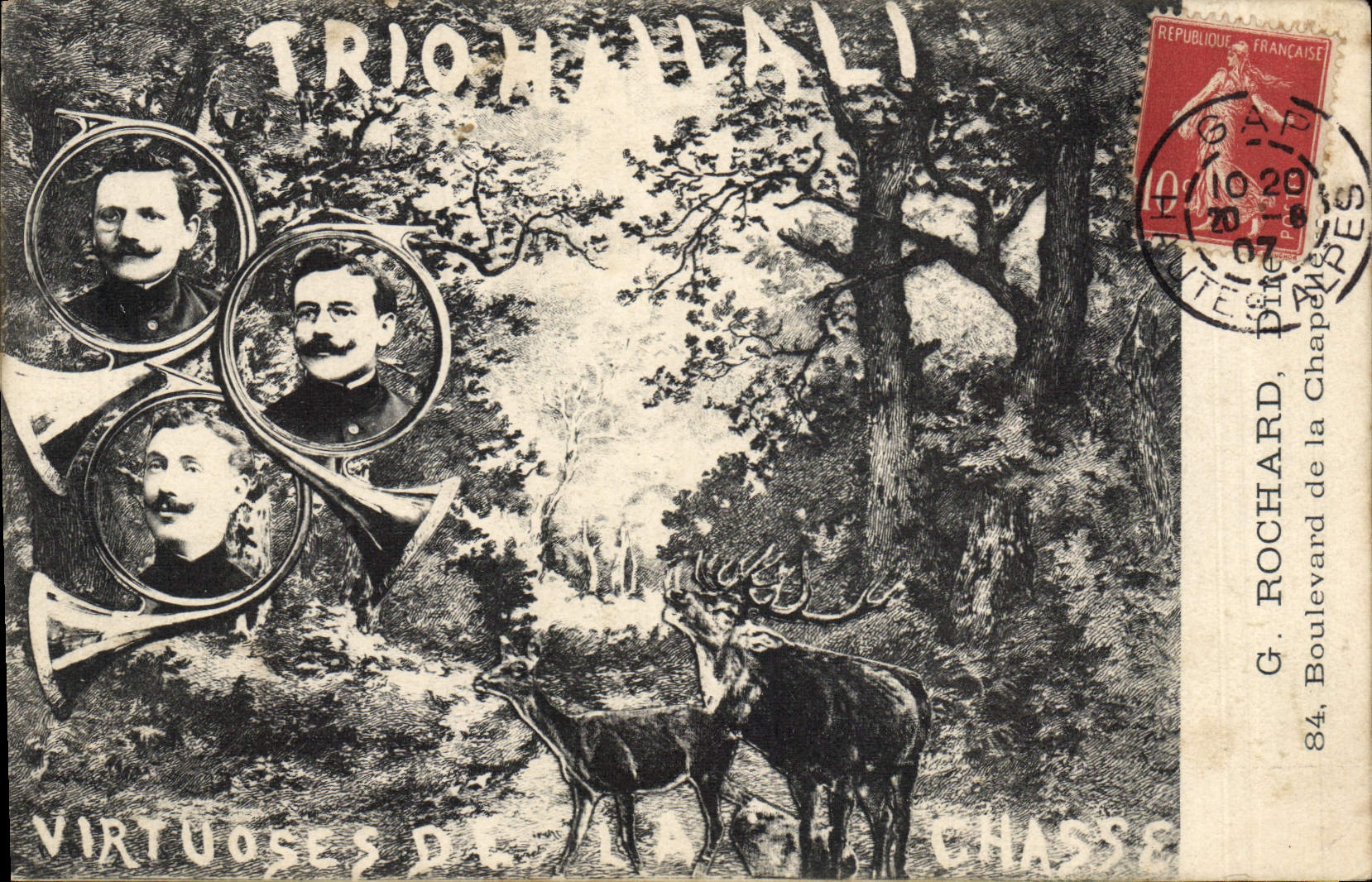 CPA Chasse a courre Rochard Boulevard de la chapelle 