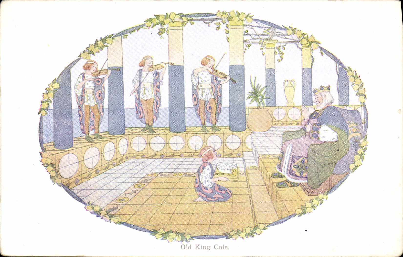 Vintage Postcard Fantaisie Illustrator Old King Sticks