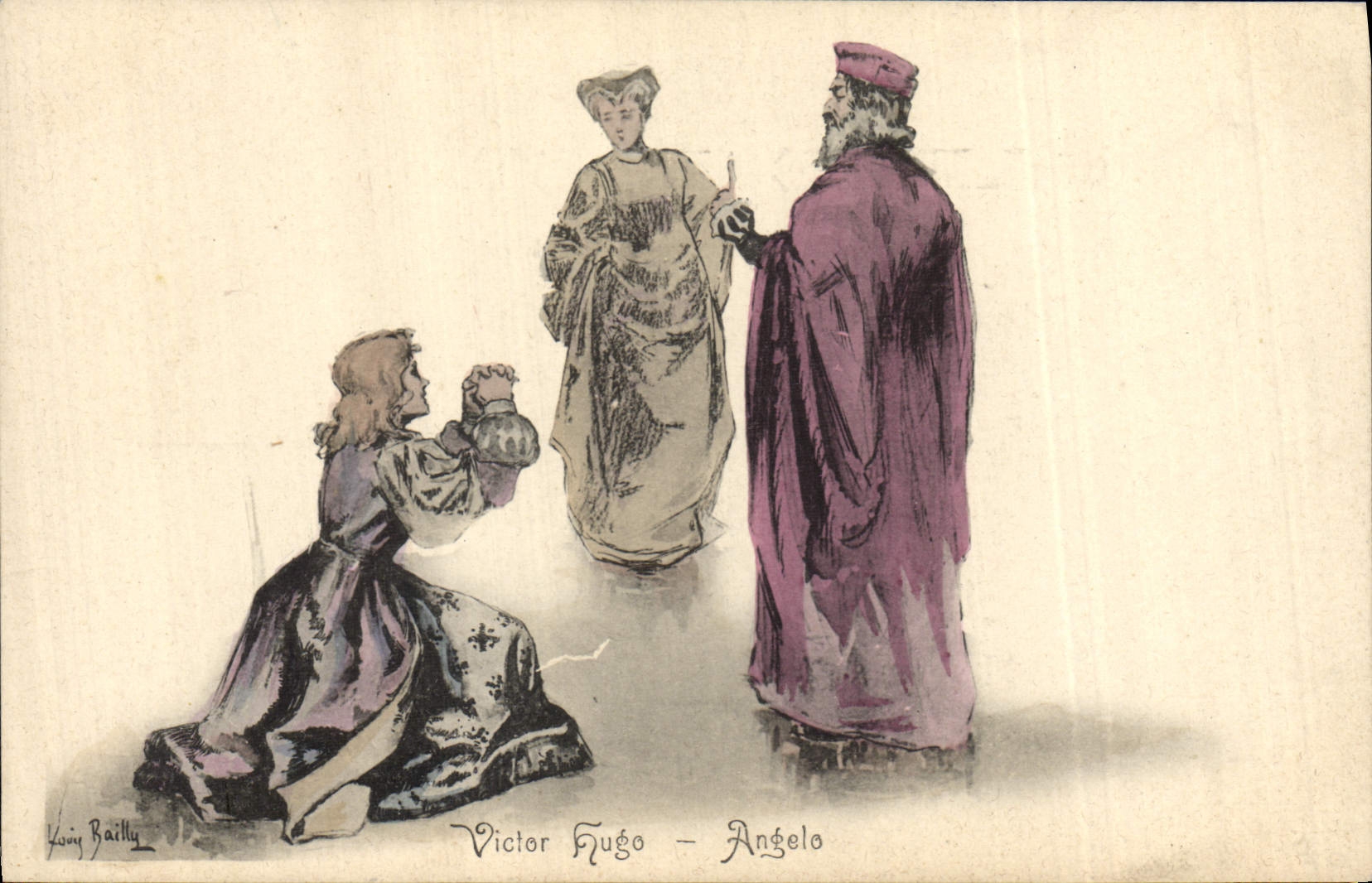 Vintage Postcard Victor Hugo Angelo