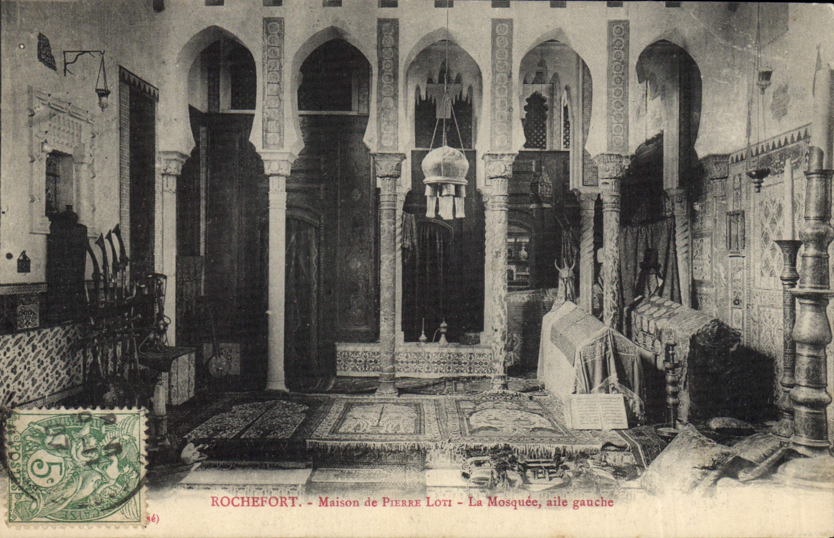 Vintage Postcard Pierre Parcelled out Rochefort House the mosque left wing