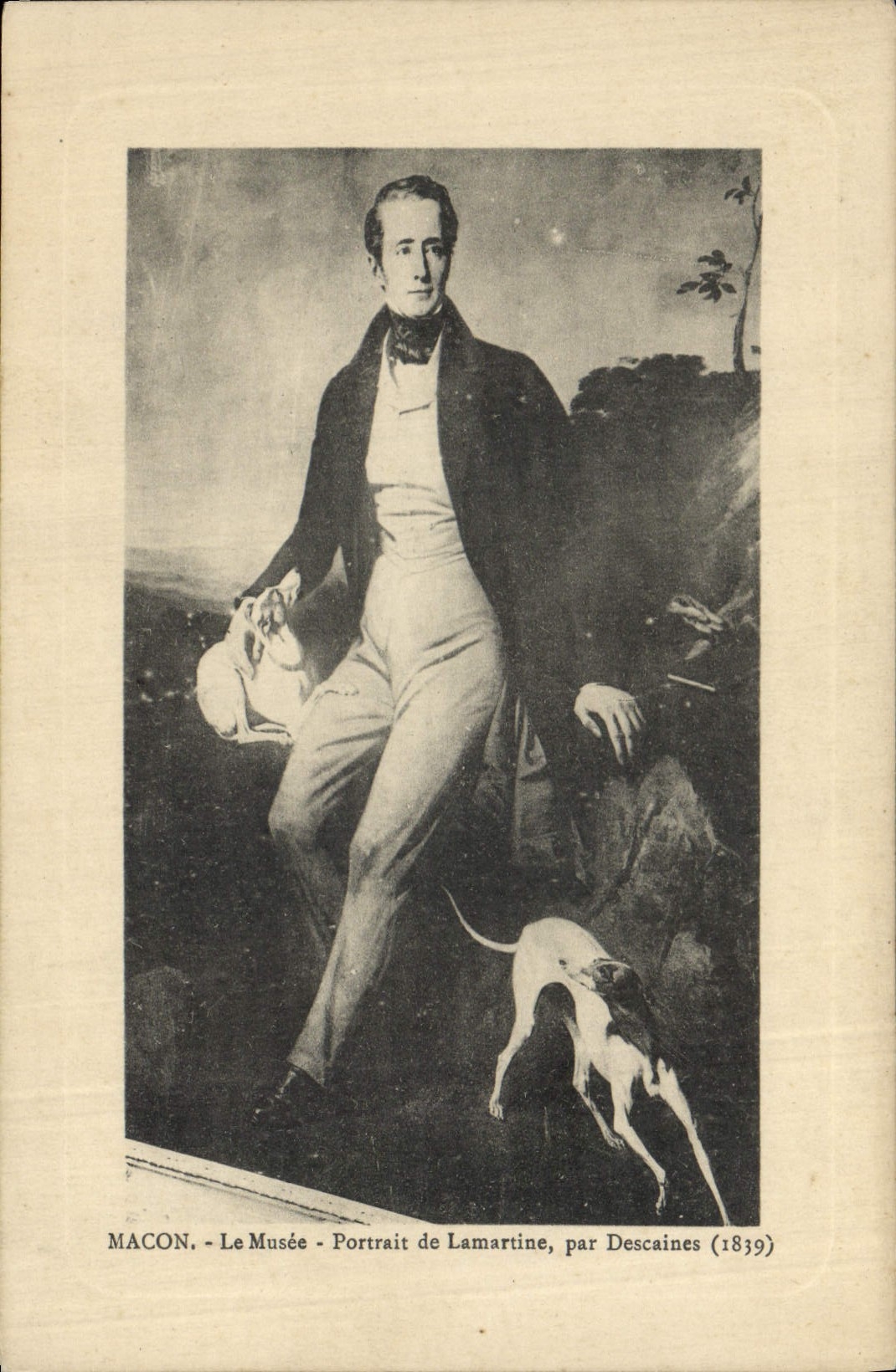 CPA Lamartine par Descaines chien
