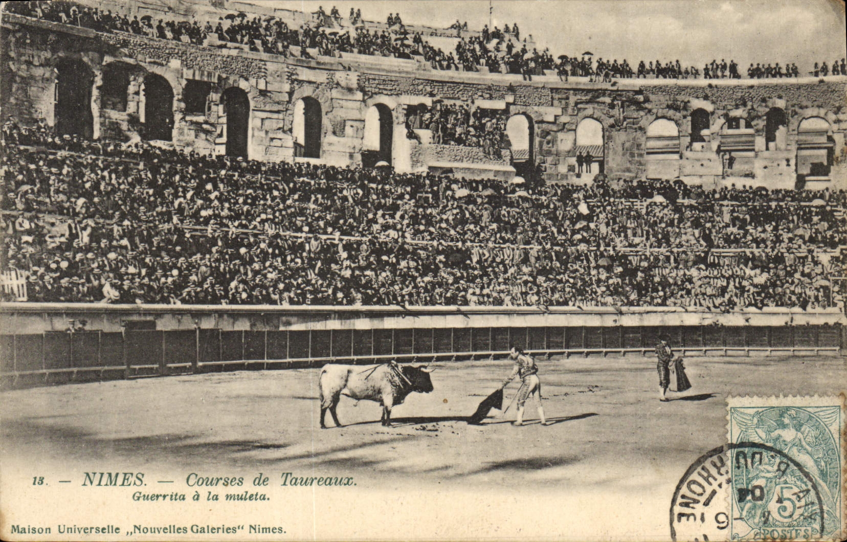 CPA Corrida Course de taureaux Nimes Guerrita a la muleta 