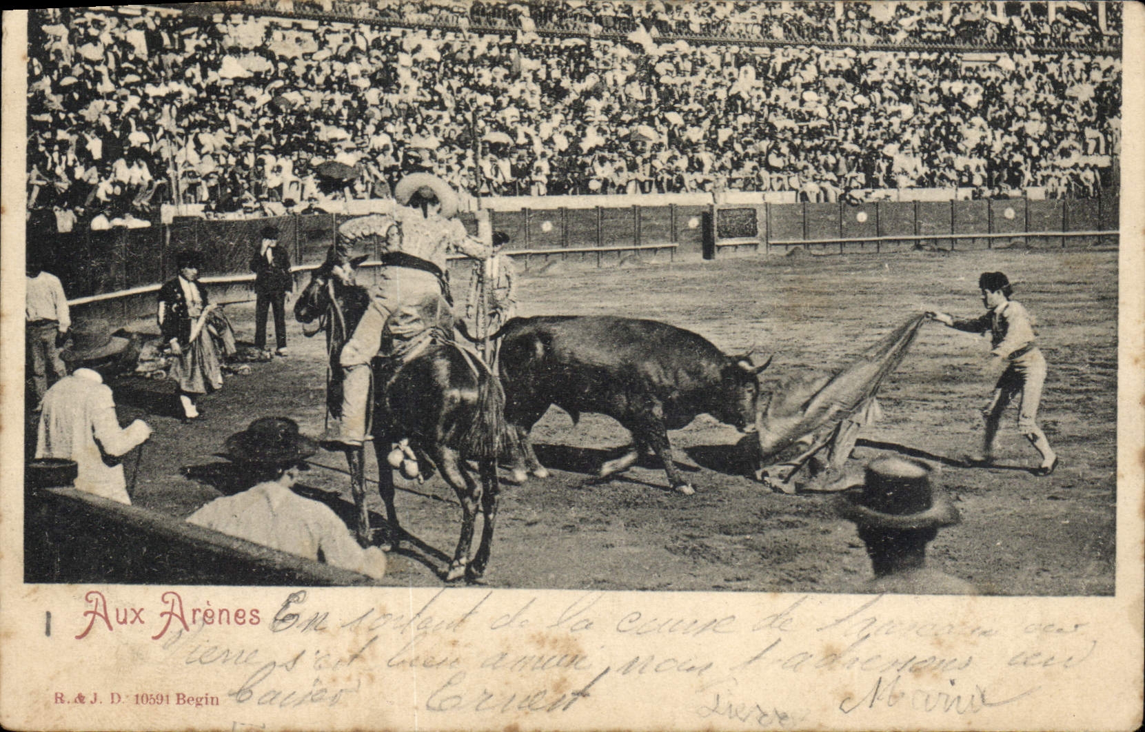 CPA Corrida Course de taureaux Aux arenes 