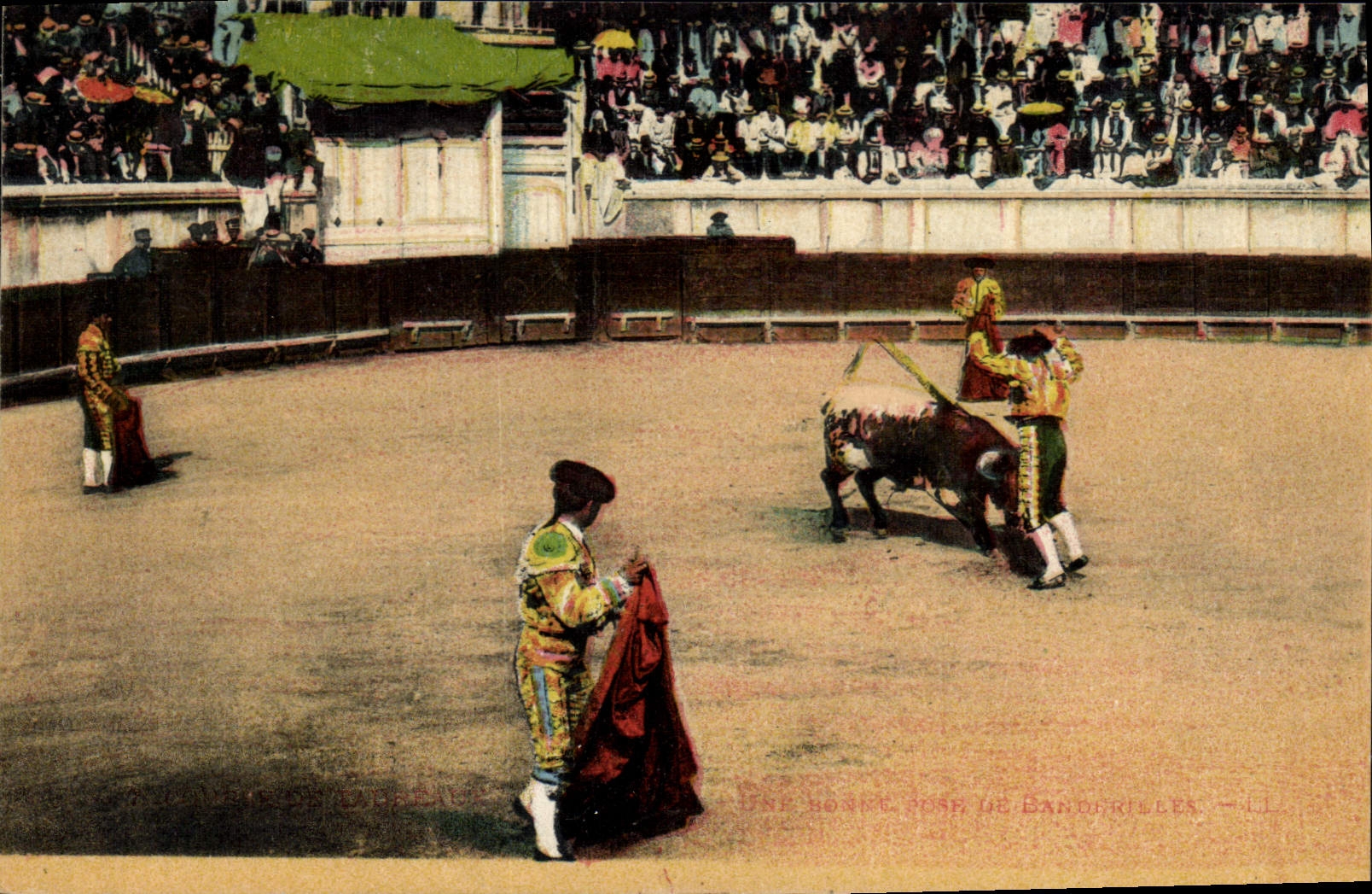 CPA Corrida Course de taureaux Banderilles 