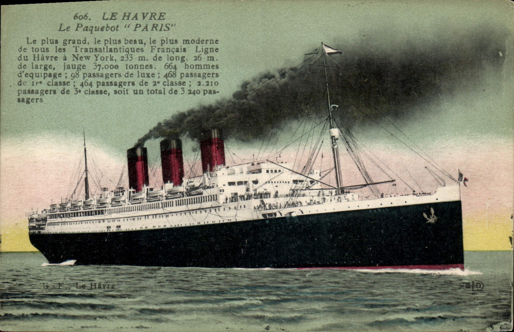 CPA Bateau Paquebot Paris Le Havre 