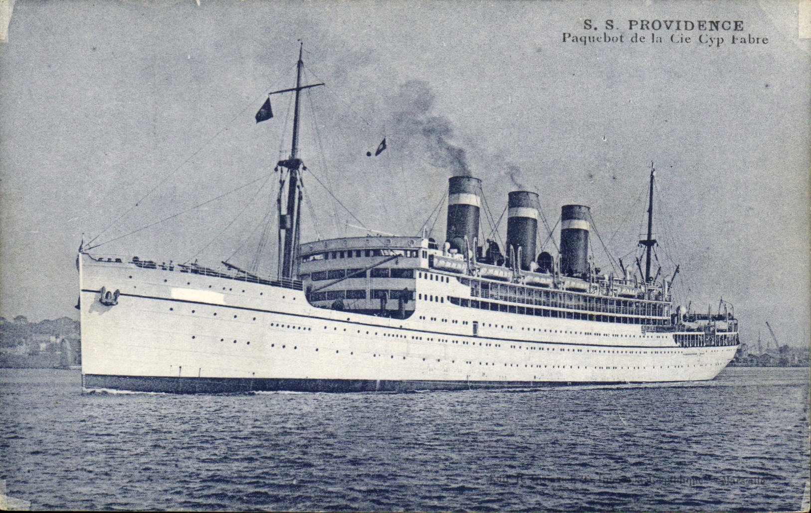 CPA Bateau Paquebot SS Providence Cie Cyp Fabre 