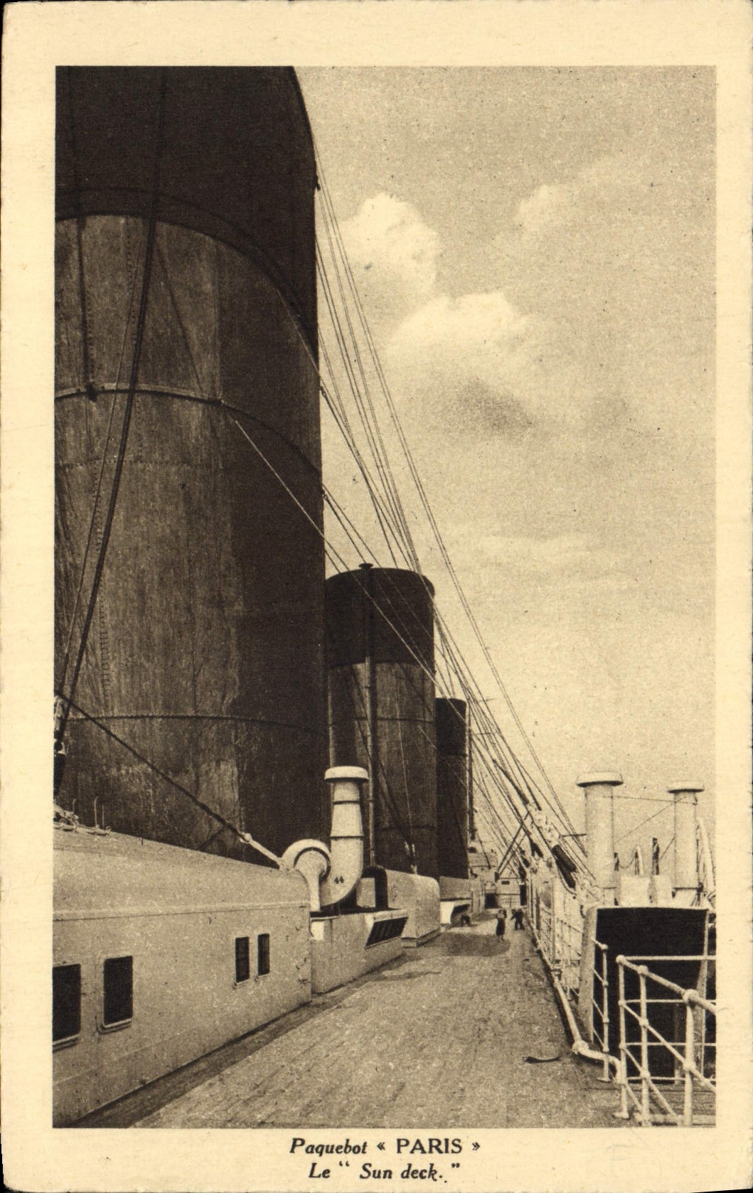 Vintage Postcard Boat Paris Steamer Sun deck