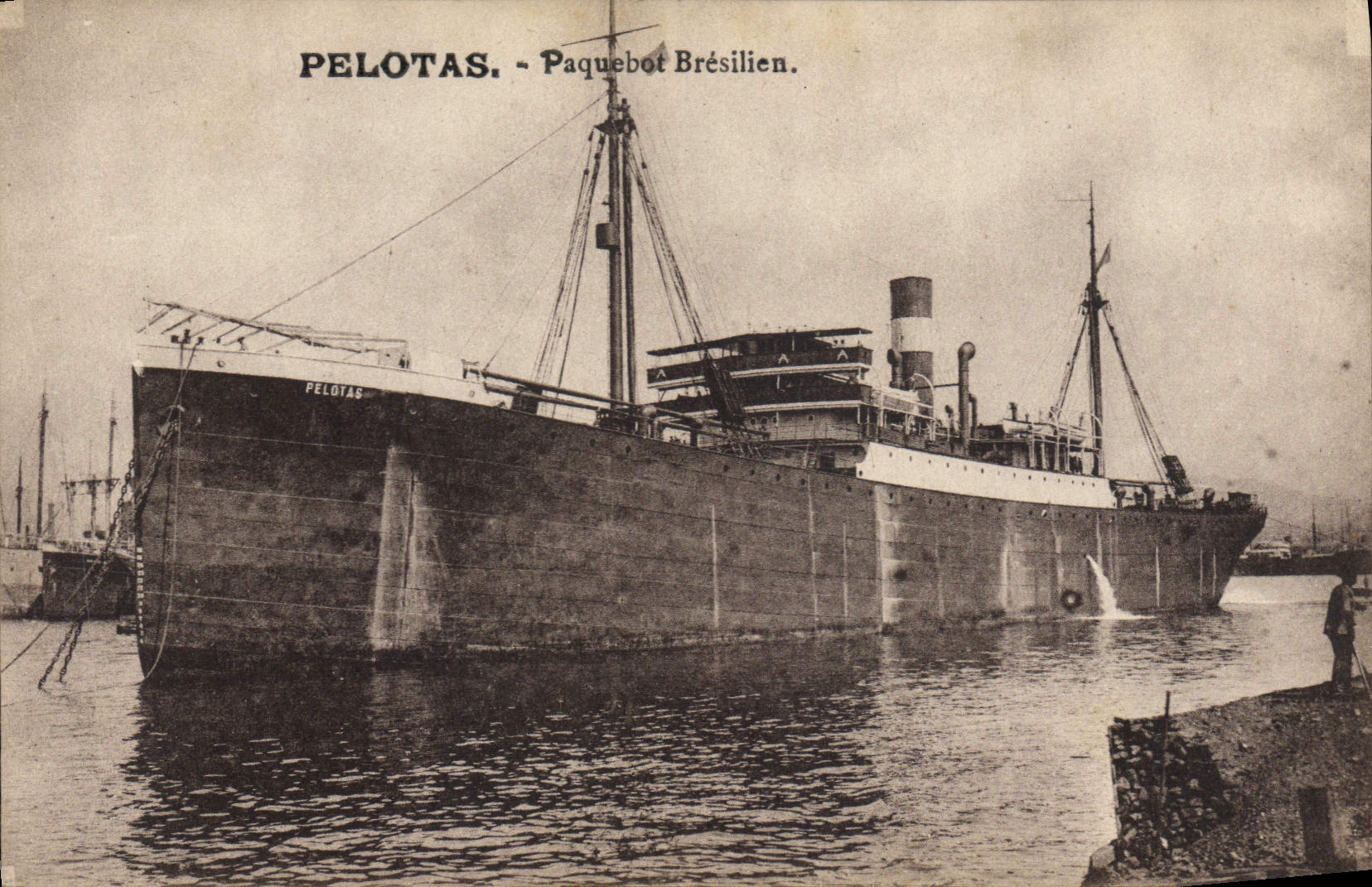 Vintage Postcard Bateau Brazilian Steamer Wound into a ball Brazil