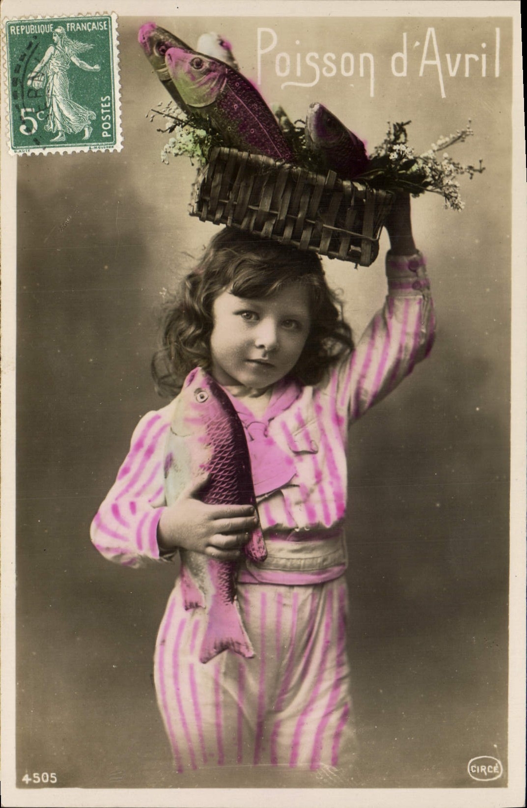CPA Fantaisie Poisson 1er Avril Enfant 