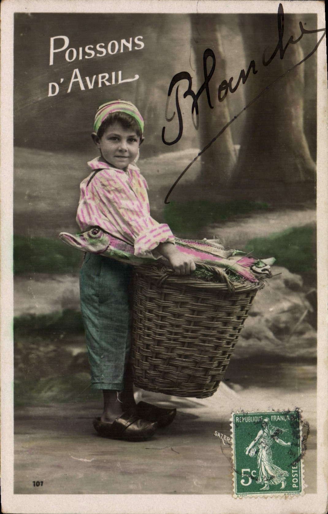 CPA Fantaisie Poisson 1er Avril Enfant 