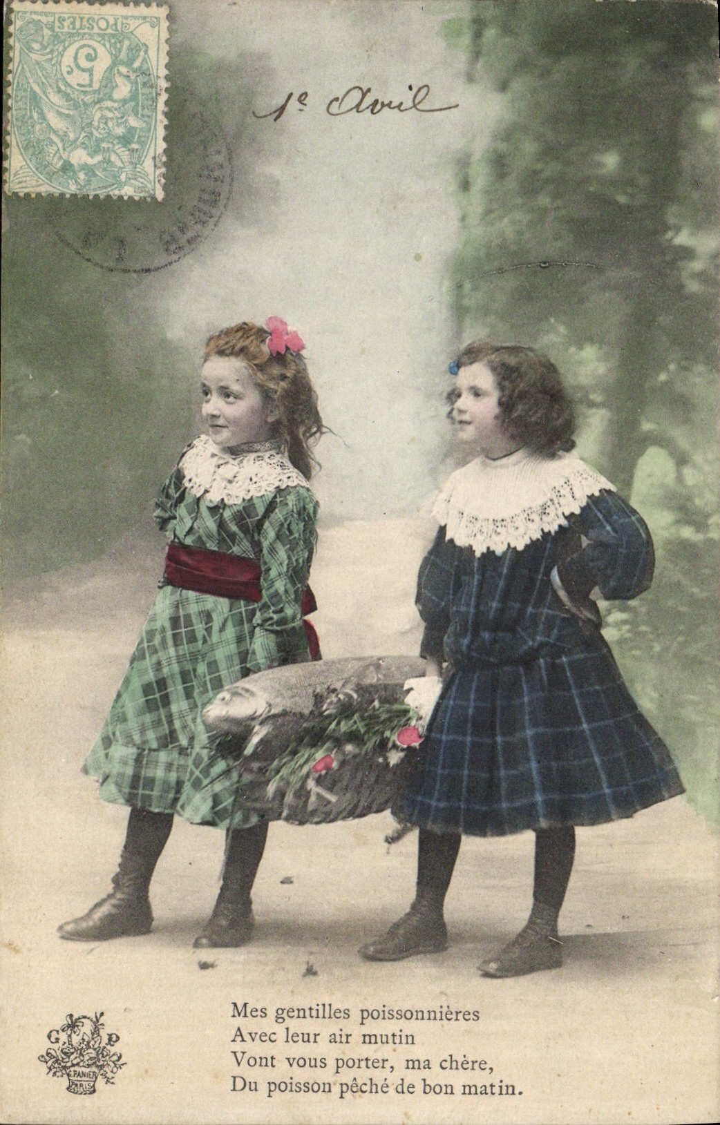 CPA Fantaisie Poisson 1er Avril Enfants 