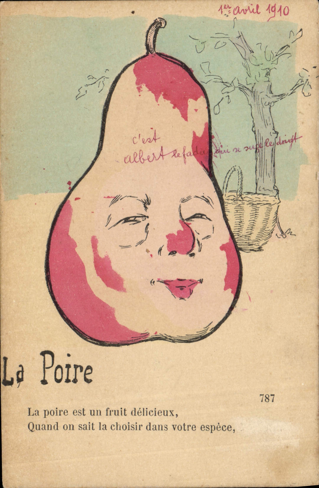 Vintage Postcard Fantasy the pear
