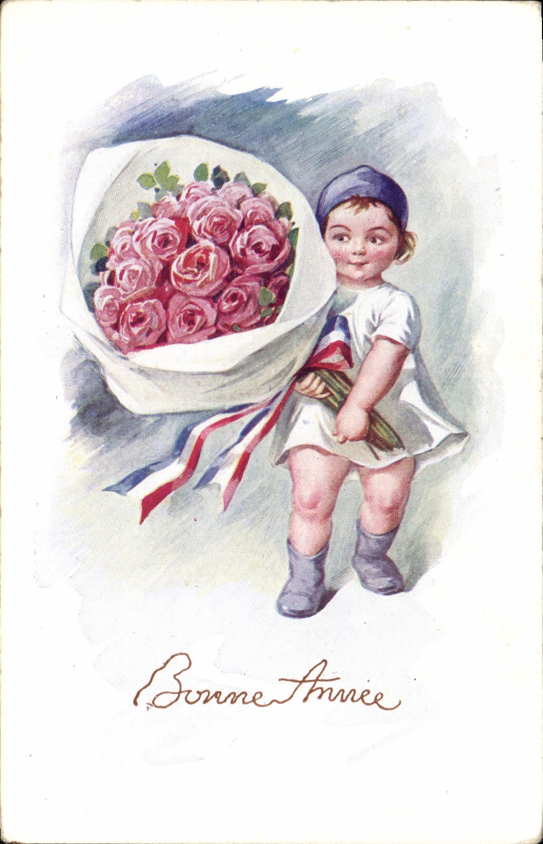 CPA Fantaisie Enfant Bonne annee 